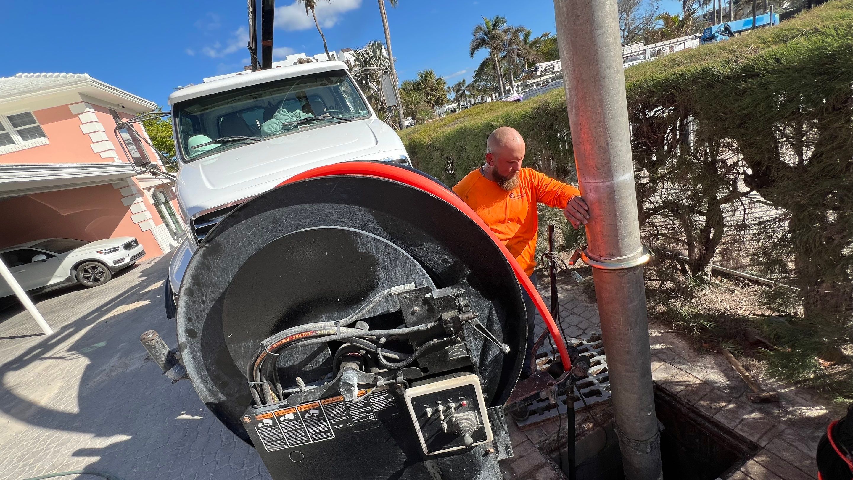 Catch Basin Cleaning After Hurricane Milton Naples Condo by APS Power & Water