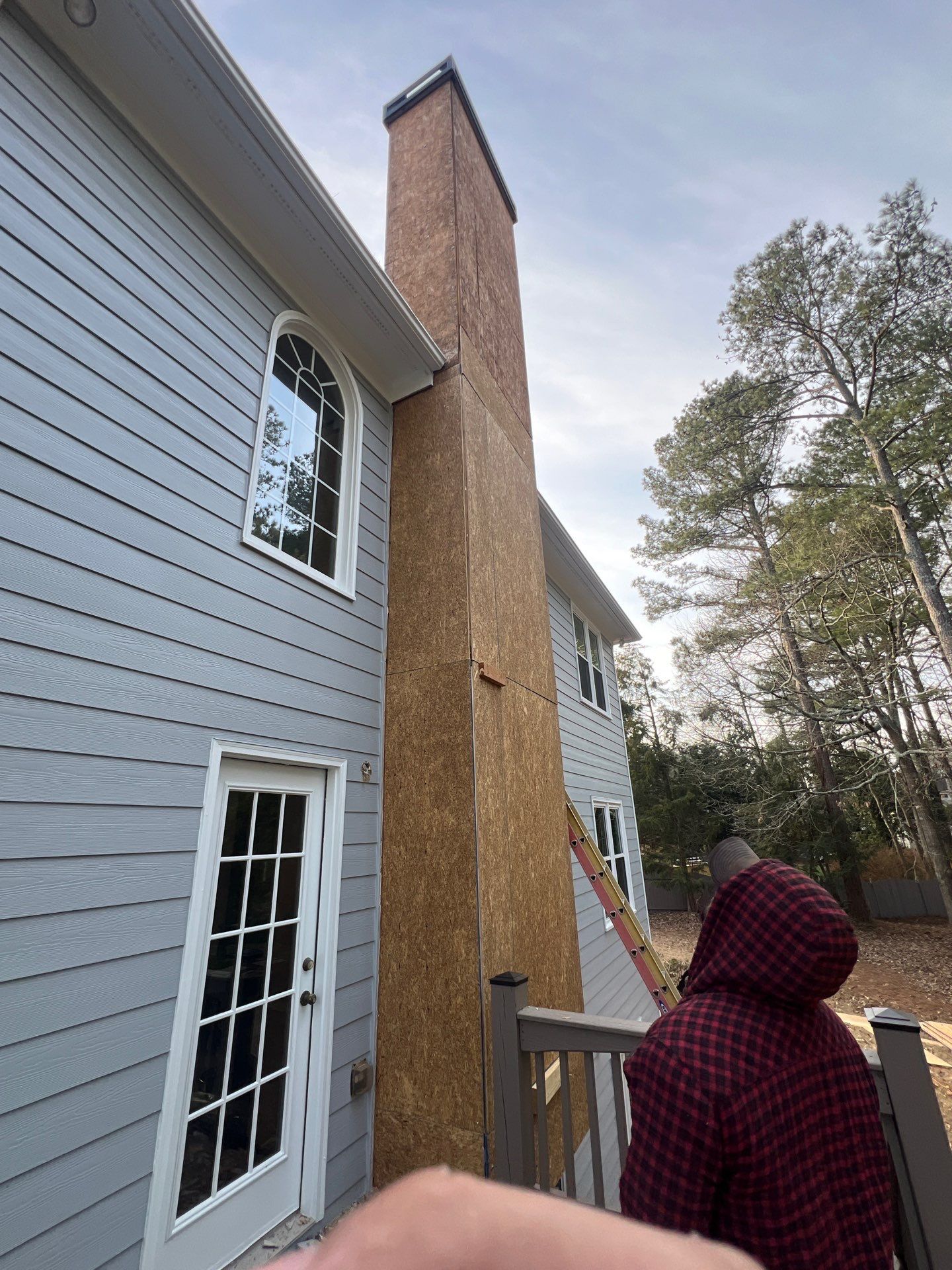 Chimney Siding Reconstruction and Full Exterior Painting in Marietta by Swift Home Renovations