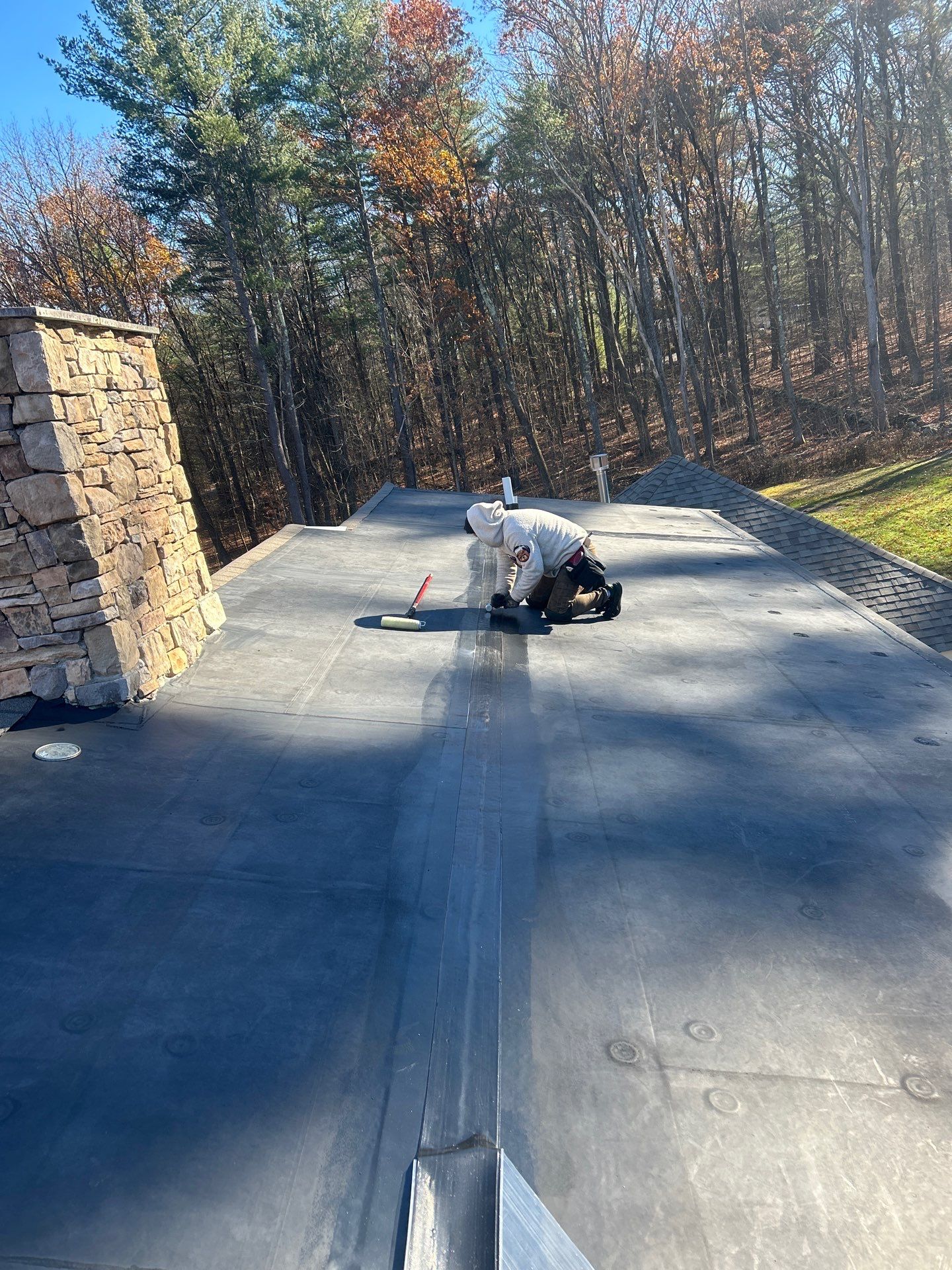 Complete House & Barn Roof with 13 Skylight Reflashing + EPDM Repairs by Mighty Dog Roofing of Greater Middlesex County