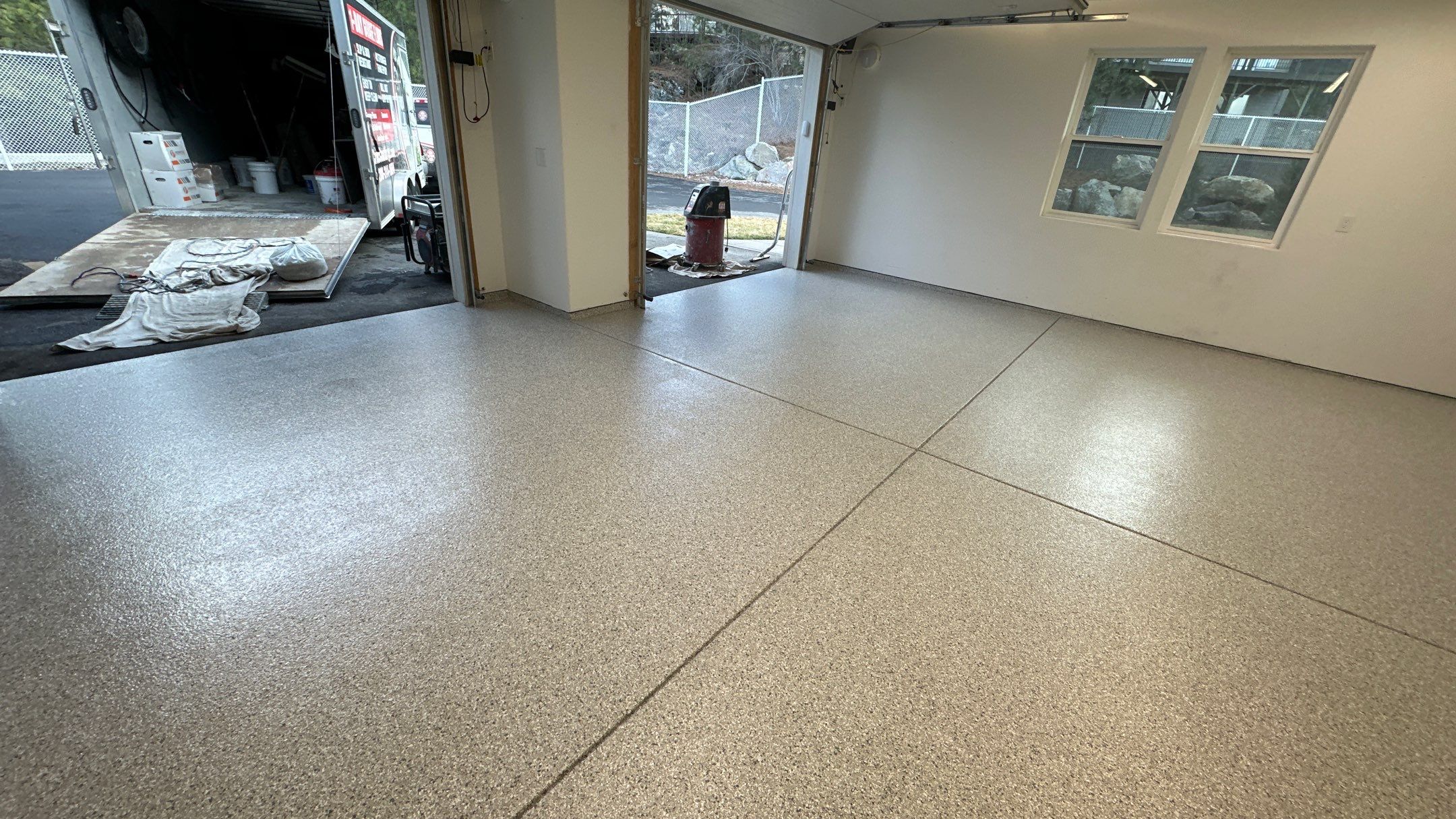 Garage Transformation using Mt Everest by Croc Coatings, LLC