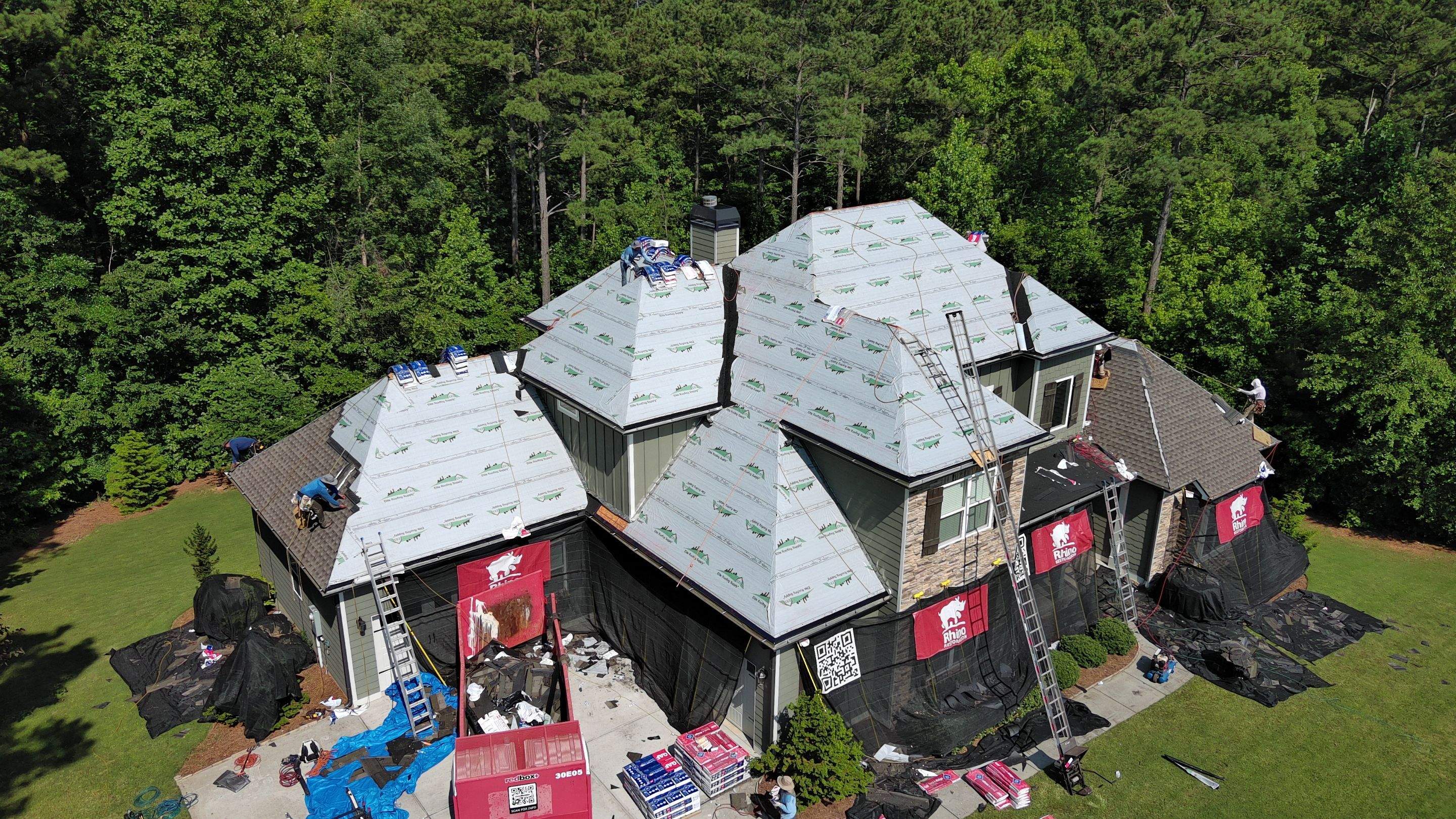 New roof installation and shingle colors by Rhino Restoration