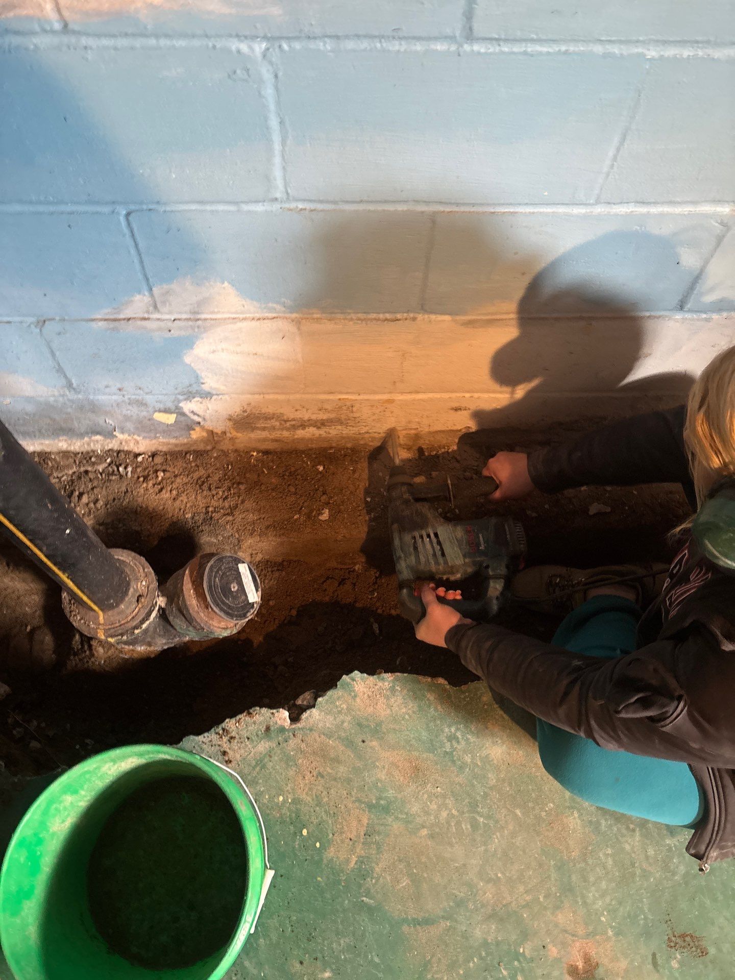 Completing the Connection for Lisa's Drain Tile System by Waterproofing Northeast