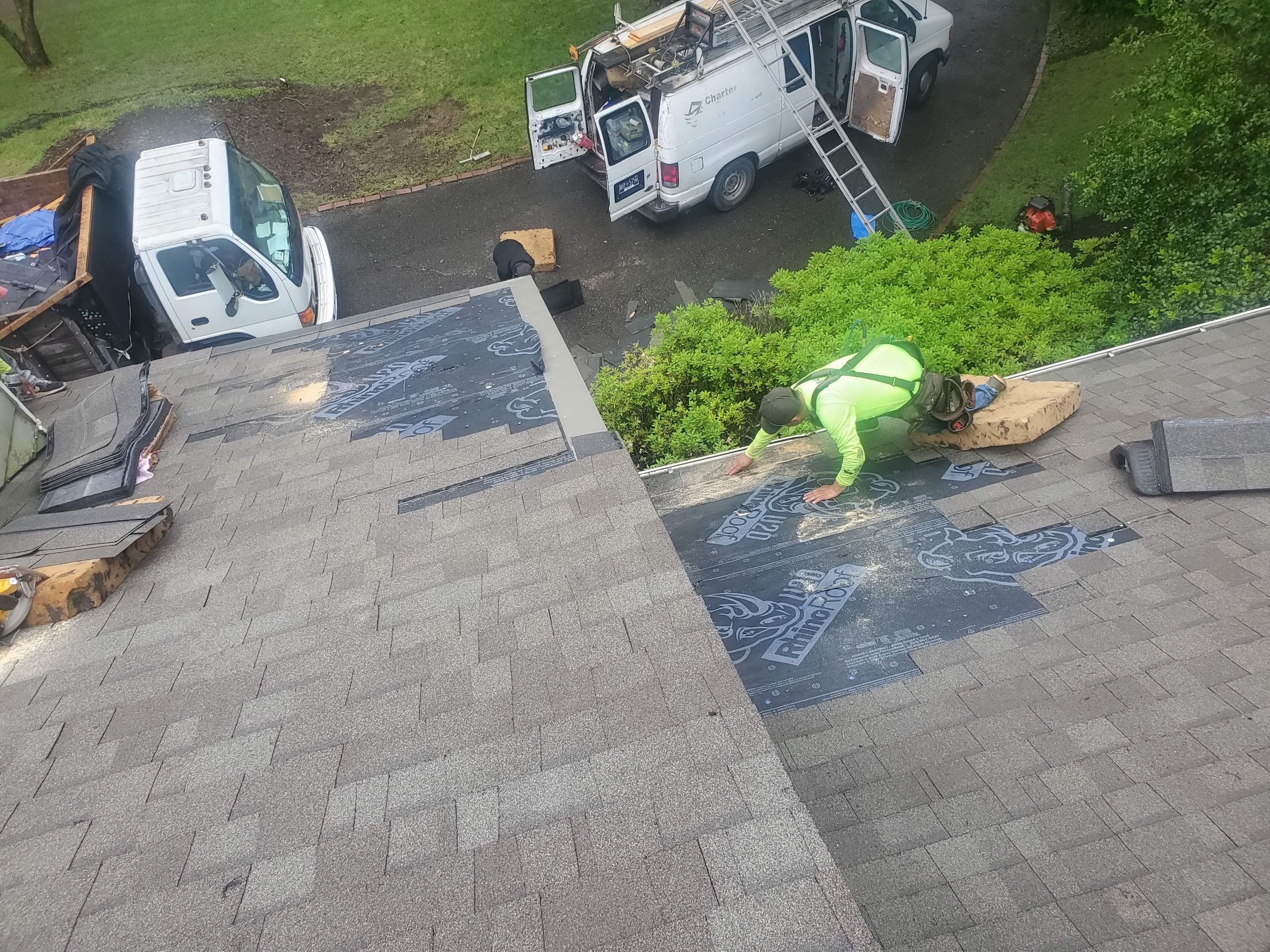 Residential Roof Repair and Decking Replacement After Tree Damage by Revival Roofing Services