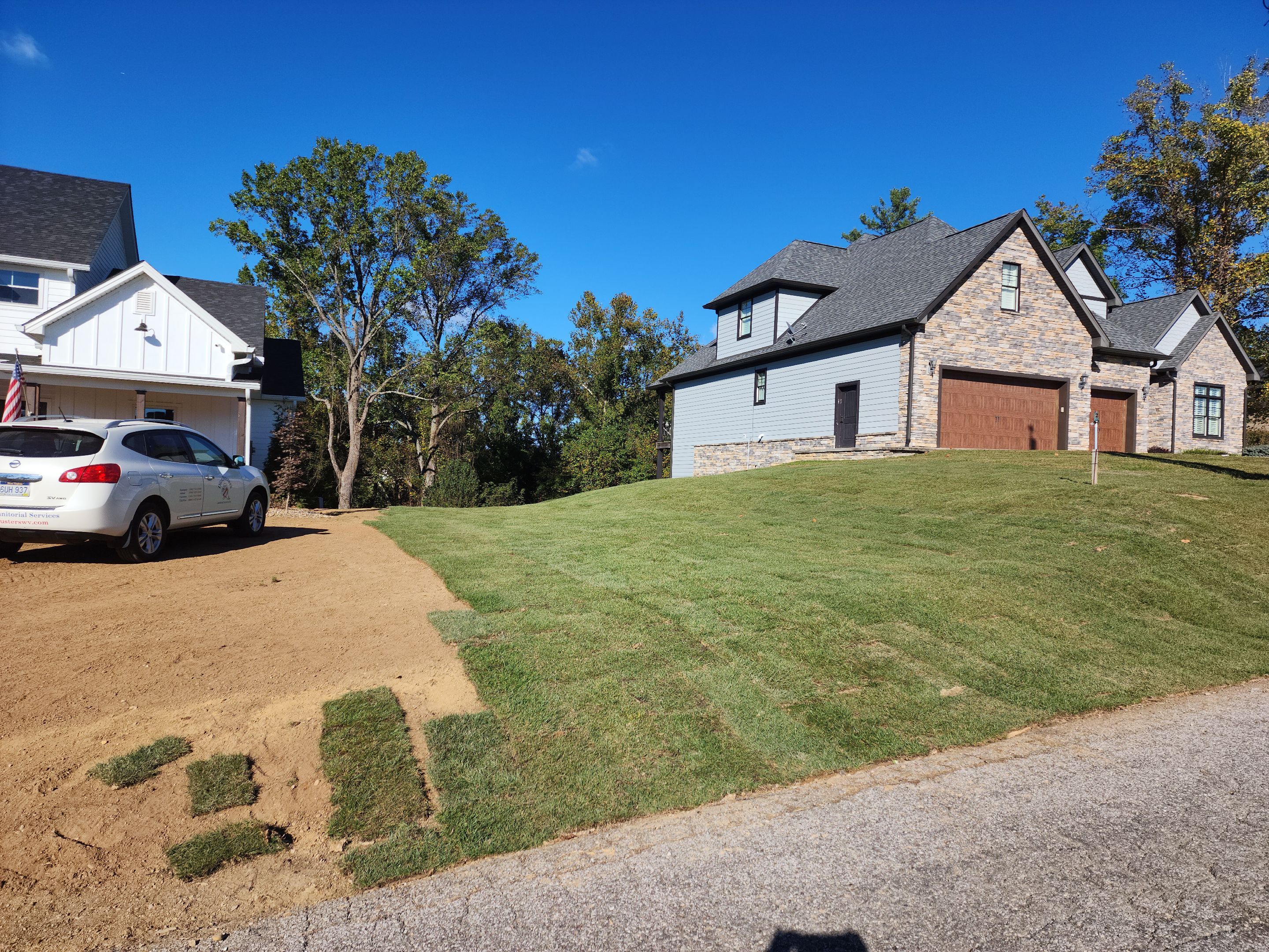 Sod Installation using Fescue Sod by GrassBusters, Inc.