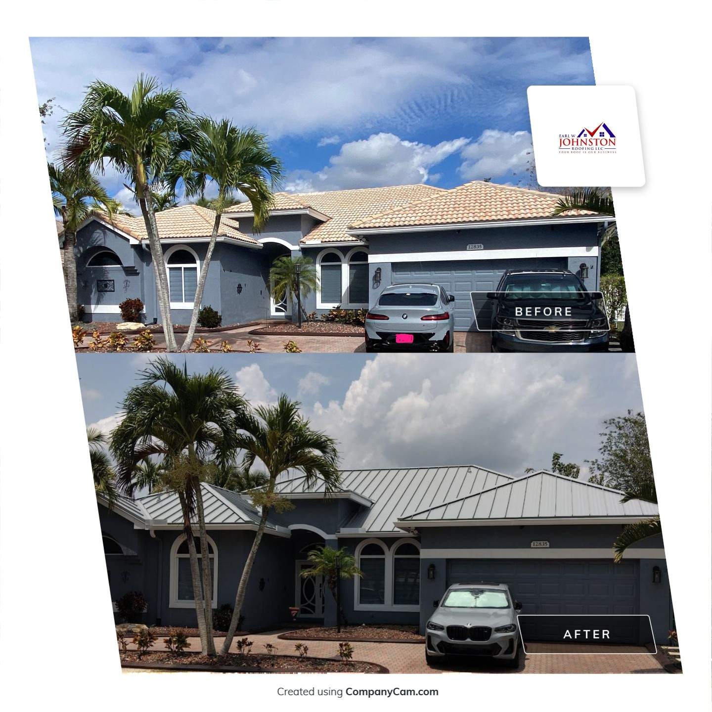 Roof Replacement from Tiles to Metal by Earl W. Johnston Roofing LLC