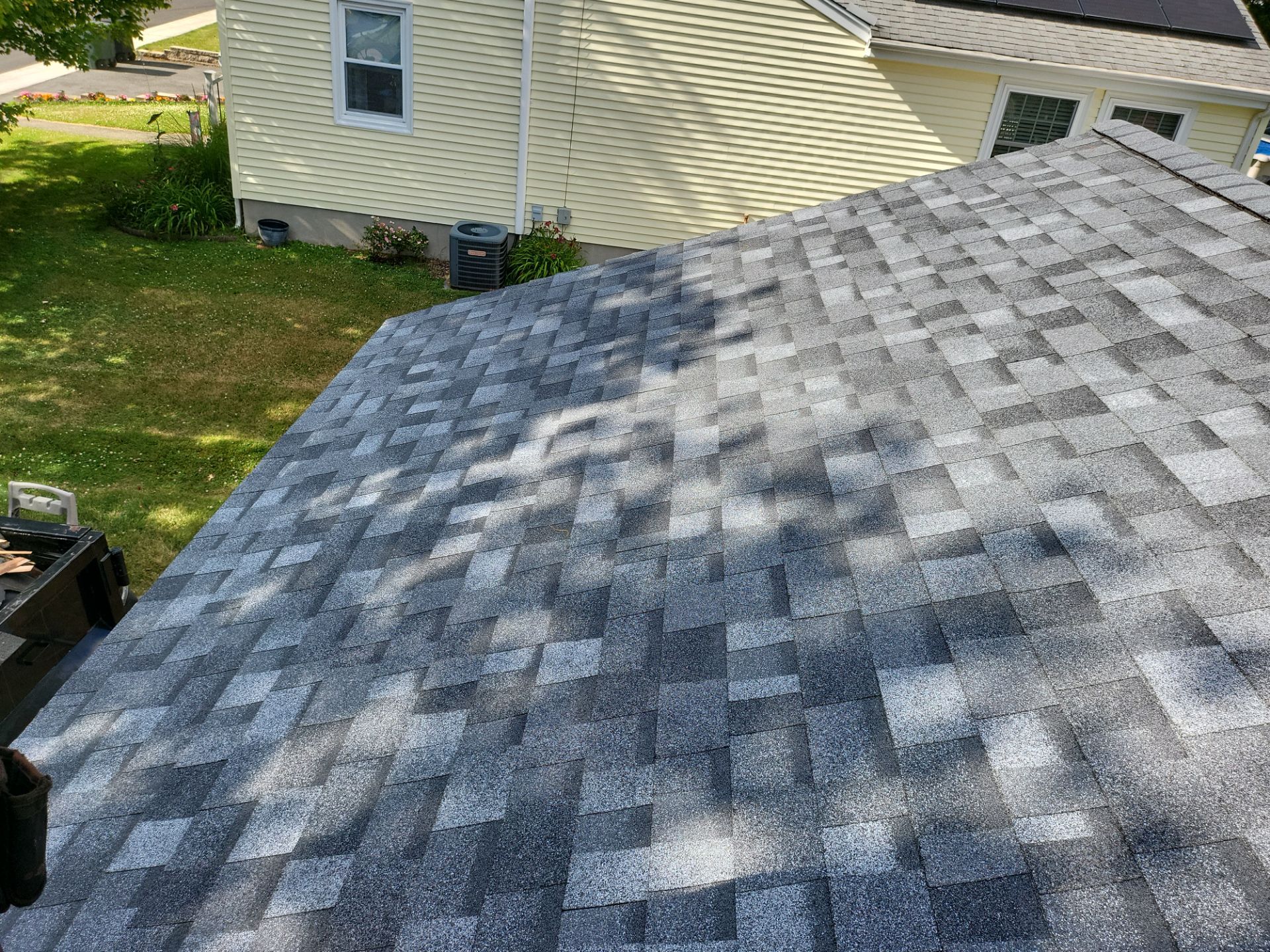 Residential Roofing Installation using Owens Corning TruDefinition Duration AR - Slatestone Gray by A Plus Exterior