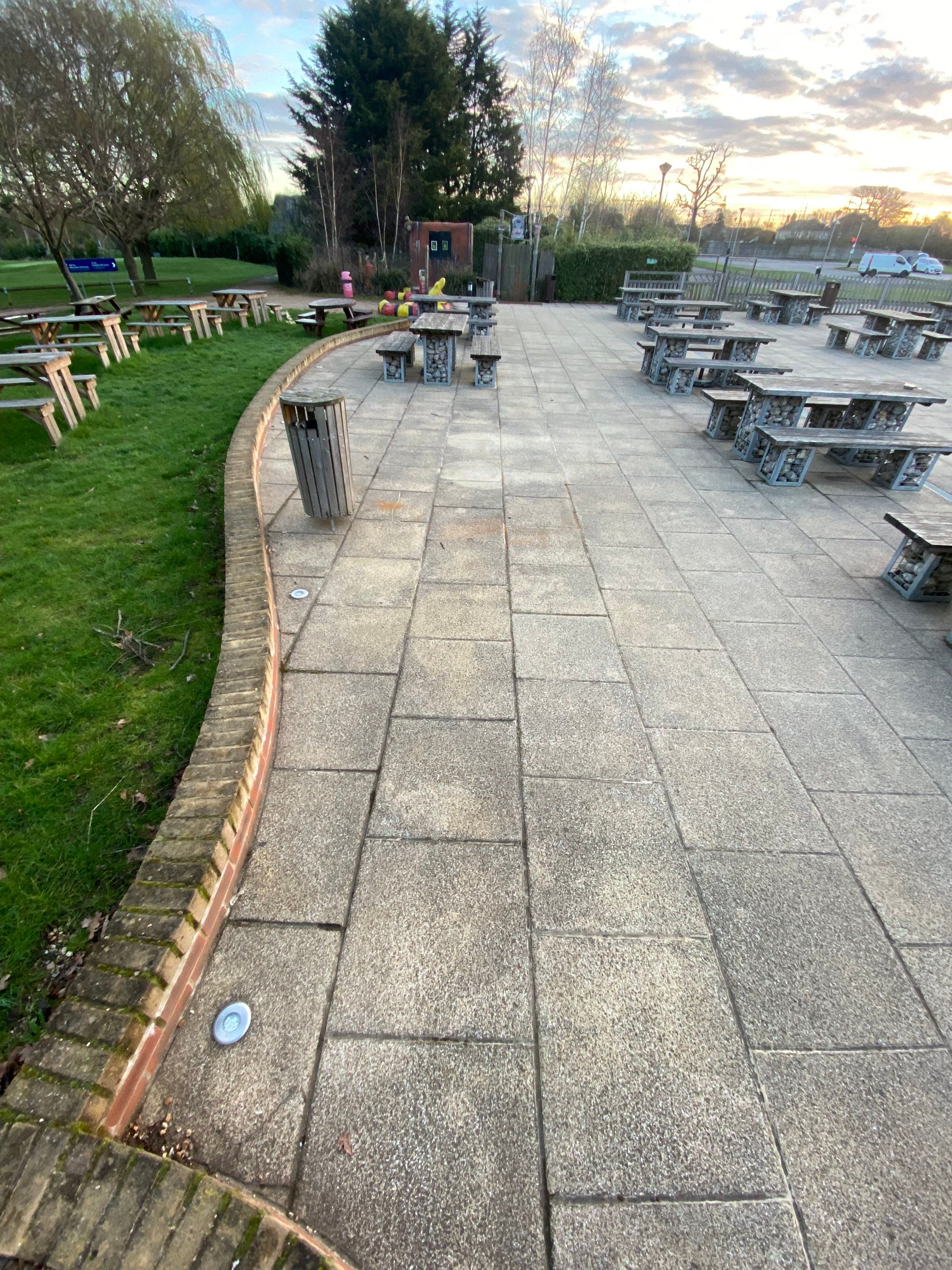 Patio Area Spring Clean using Mosmatic Flat Surface Cleaner by Ges Exterior Cleaning ltd