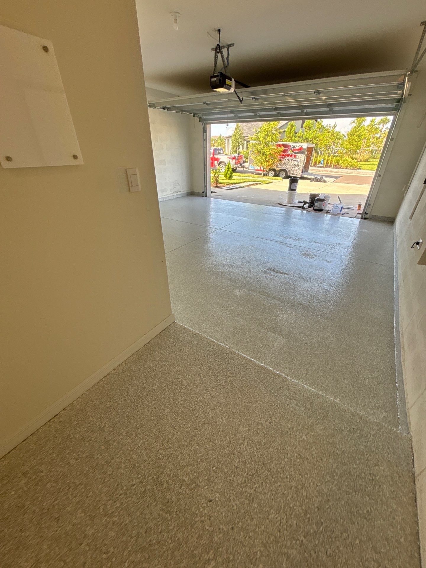 Flake Epoxy Garage Floor Coating System in Zephyrhills by Performance Floors & Coating