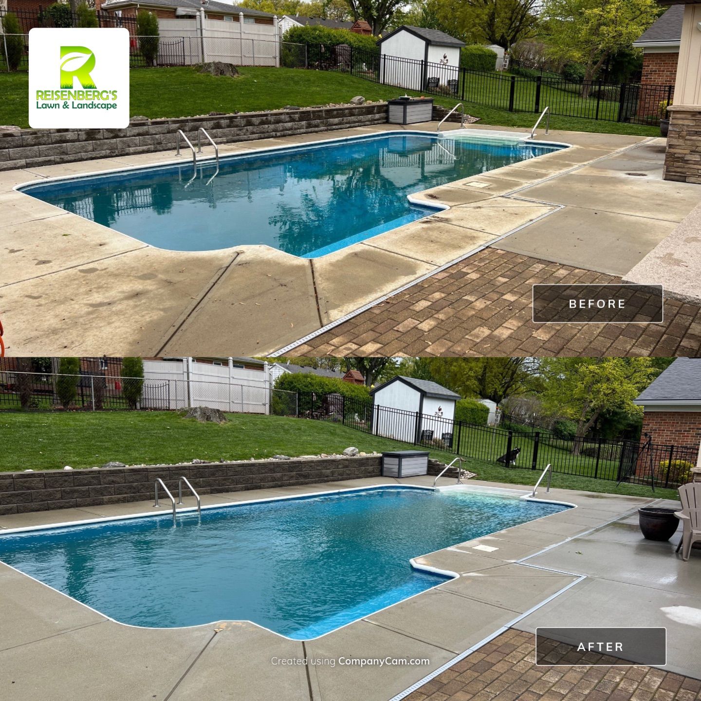 Pressure Washing of Pool Deck by Reisenberg’s Lawn & Landscape, LLC