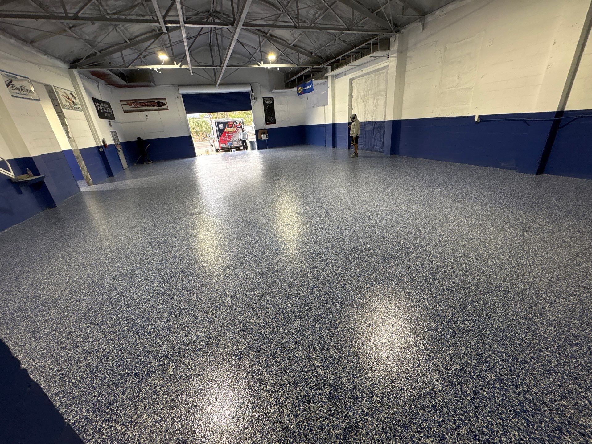 Commercial Floor Upgrade – Orbit Flake System Installation by Performance Floors & Coating