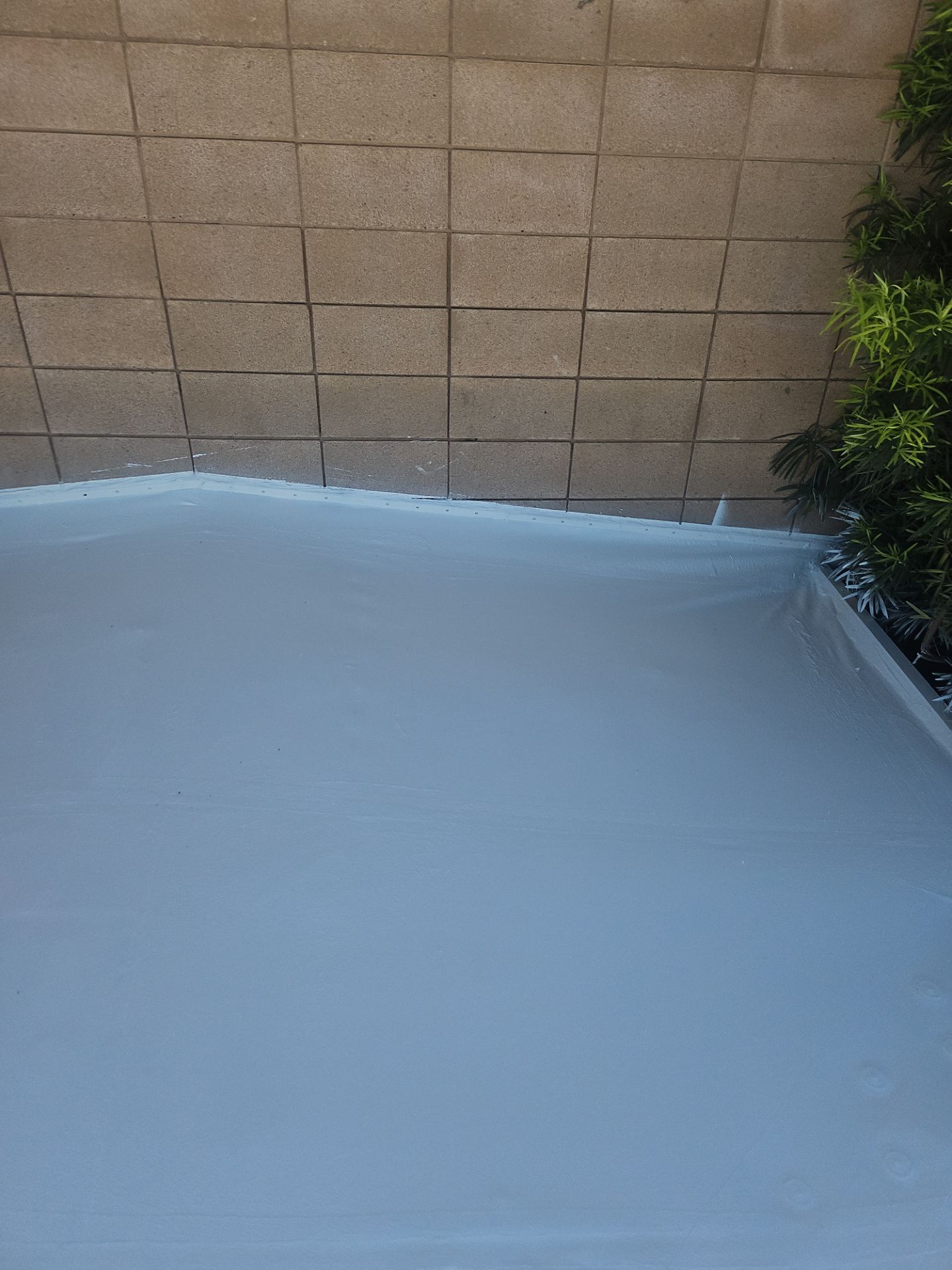 Single-ply restoration system using Benchmark/PUMA XL coatings over TPO single-ply roofing by Straight Edge Roofing Inc