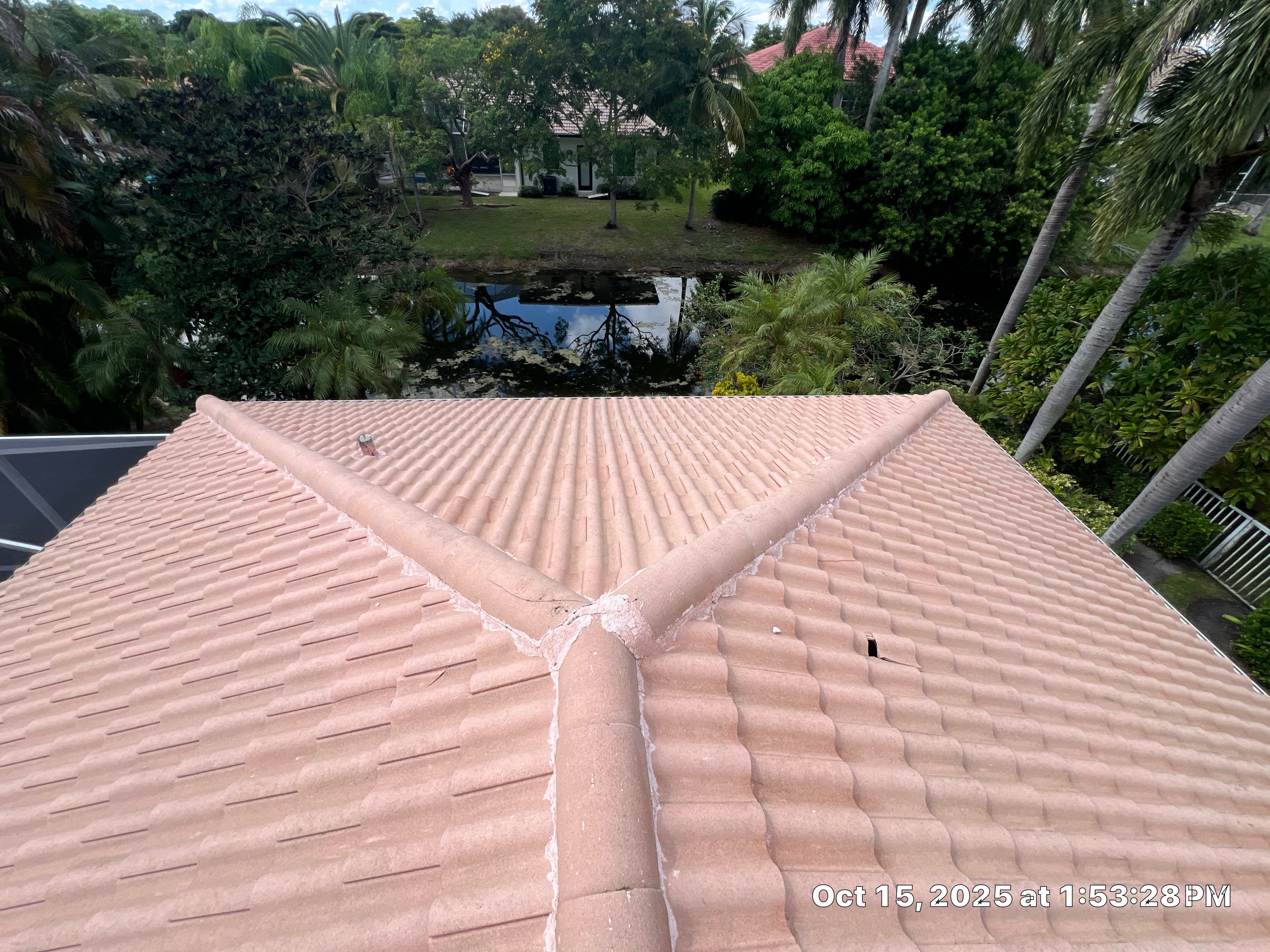 Dirty old Roof Coral Springs by BKB Pressure Cleaning LLC