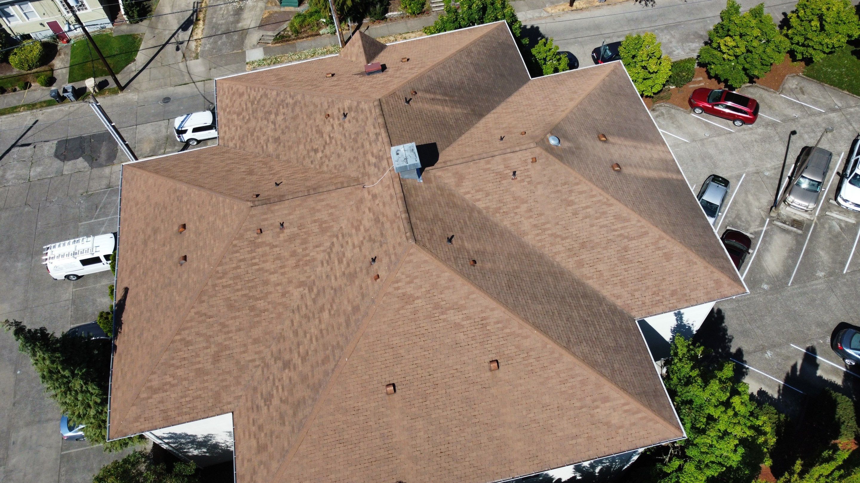 Commercial Roofing Installation using IKO Dynasty (Color: Biscayne) by Orezona Building & Roofing Company, Inc.
