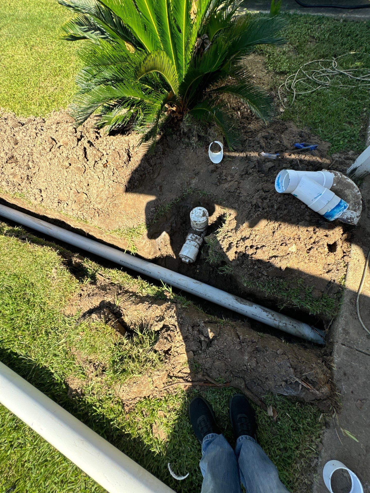 🌿 Rodney – Full Gutters, Drainage System, Flagstone Patio & Pergola  Alejandro and the Texas Urban Elements Team recently completed a multi-solution project for Rodney’s home, blending function with design.  ✅ Seamless Gutters We installed a complete 6” seamless gutter system around the home to properly redirect rainwater away from the foundation, protecting siding, paint, and landscaping while boosting curb appeal.  ✅ Drainage System A new PVC storm drainage system was integrated into the gutters and extended to carry roof runoff away from the house. This ensures water won’t pool near the foundation or the new patio area.  ✅ Flagstone Patio Ground We prepped, leveled, and installed a custom flagstone patio for Rodney—delivering both beauty and durability, creating a natural, timeless look that ties perfectly into the yard.  ✅ Pergola Addition To conclude, our framing team constructed a small pergola extension, providing Rodney’s patio with a shaded retreat for family and friends to enjoy.  ✨ Result: A fully protected and enhanced outdoor living space where drainage, stonework, and structure all work together for long-lasting performance and comfort.  📢 At Texas Urban Elements, we specialize in building solutions that protect homes while creating beautiful outdoor environments. by Texas Urban Elements