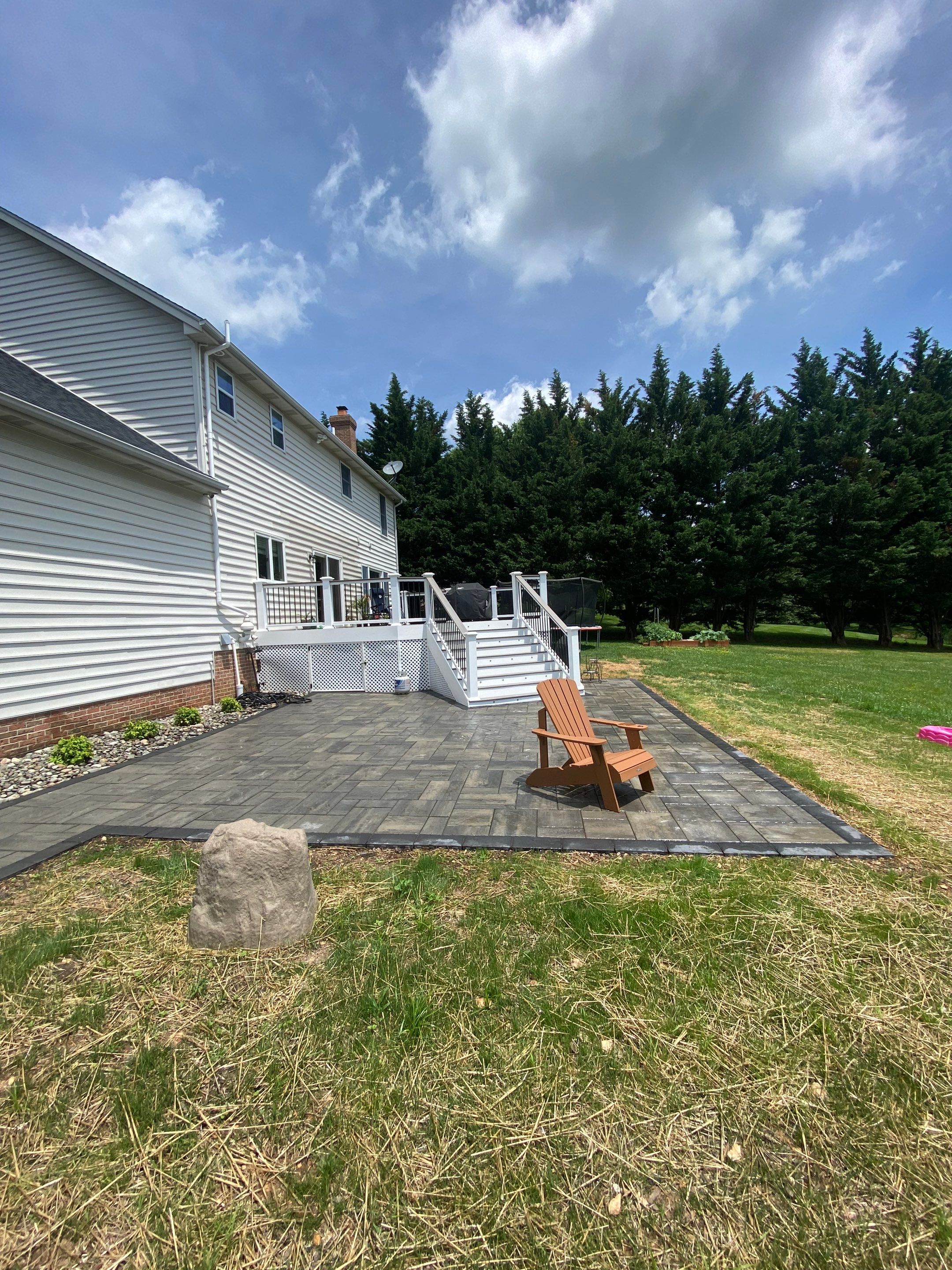 Backyard Transformation using Techo-Bloc Pavers by The Smet Companies, LLC