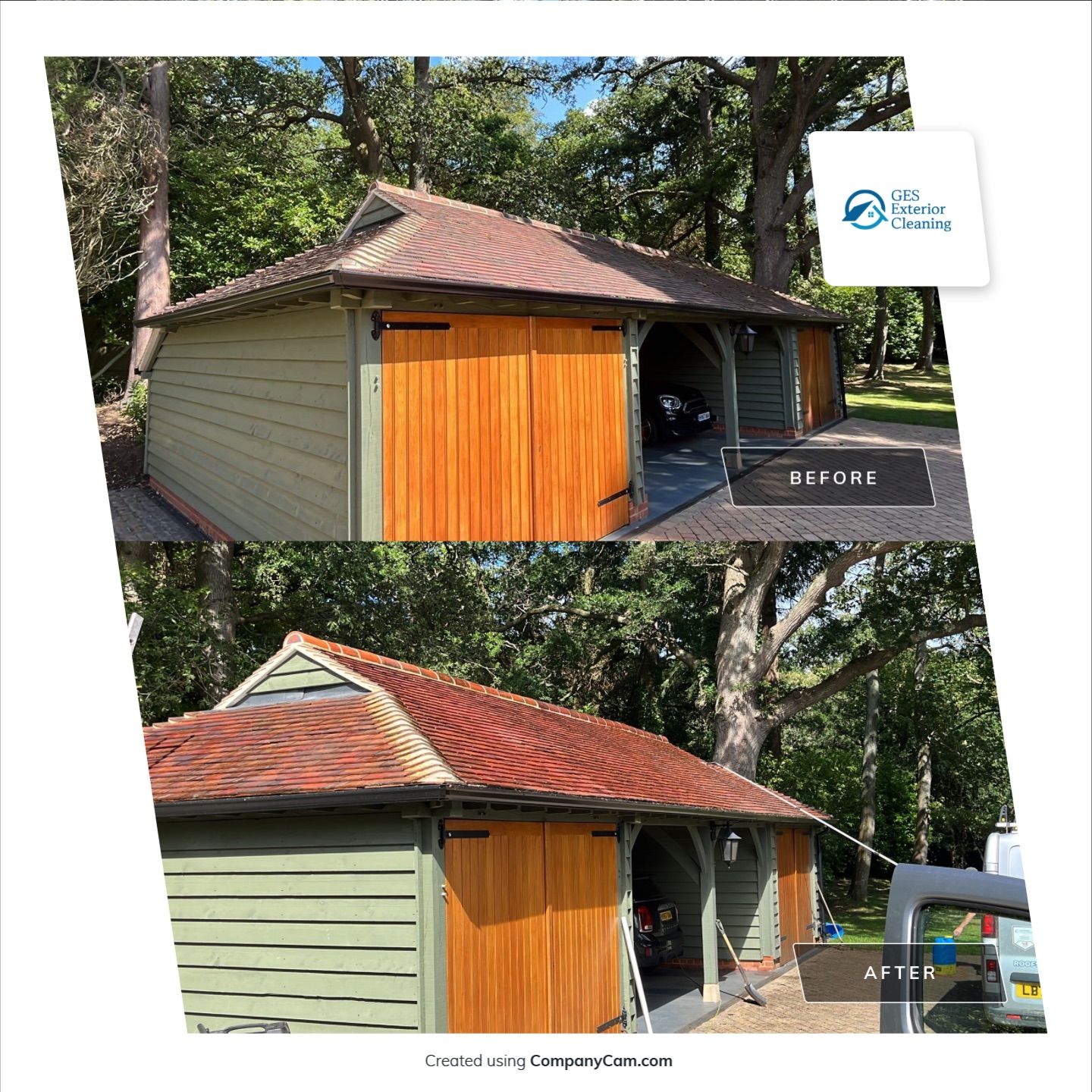 Exterior Clean - Roof - Pool  using Mosmatic FSC and Biocide by Ges Exterior Cleaning ltd