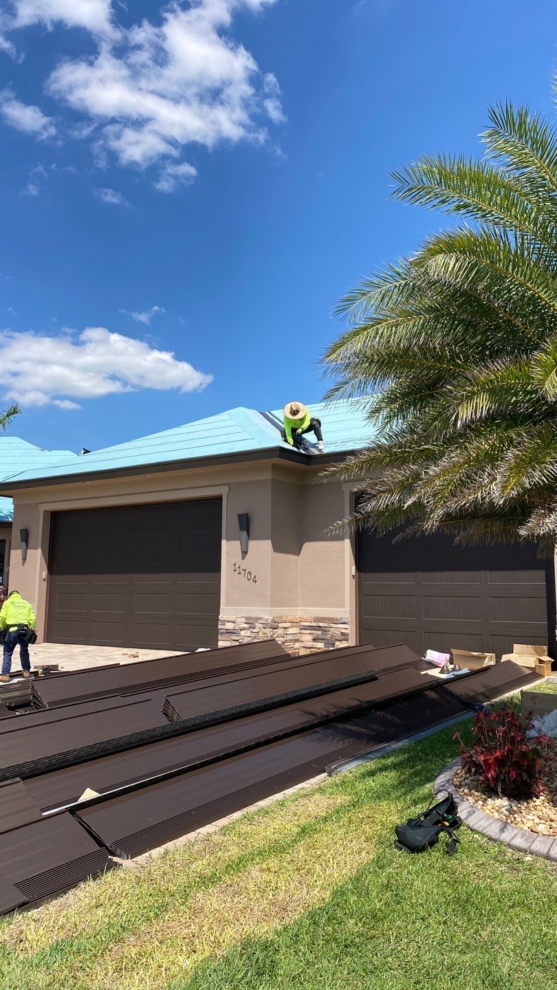 Residential Roofing Installation using Standing Seam Metal Roof in Cape Coral, FL by International Roofing
