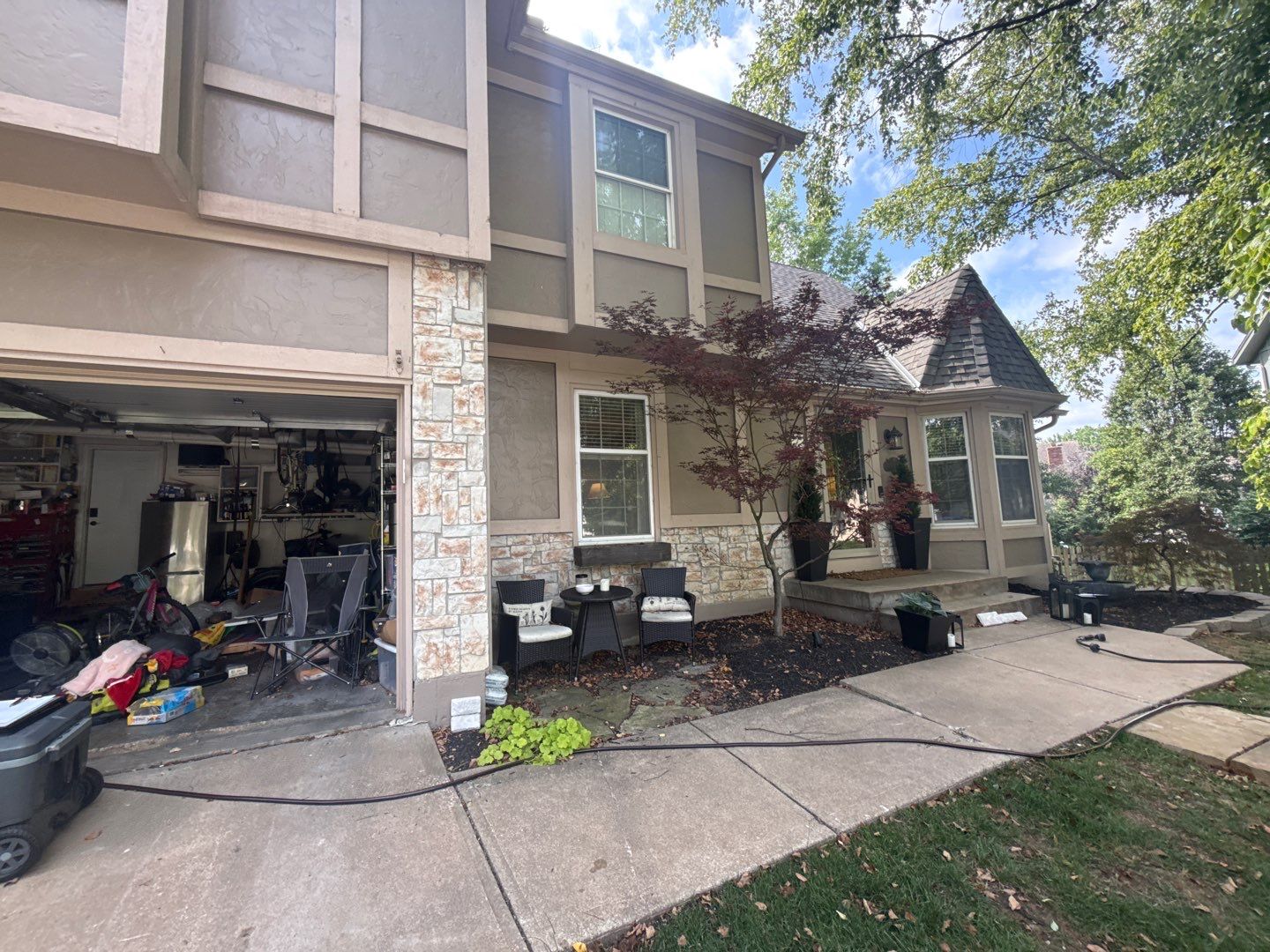 Shoji White Exterior Painting and Comprehensive Wood Rot Repair in Overland Park by Cougar Painting