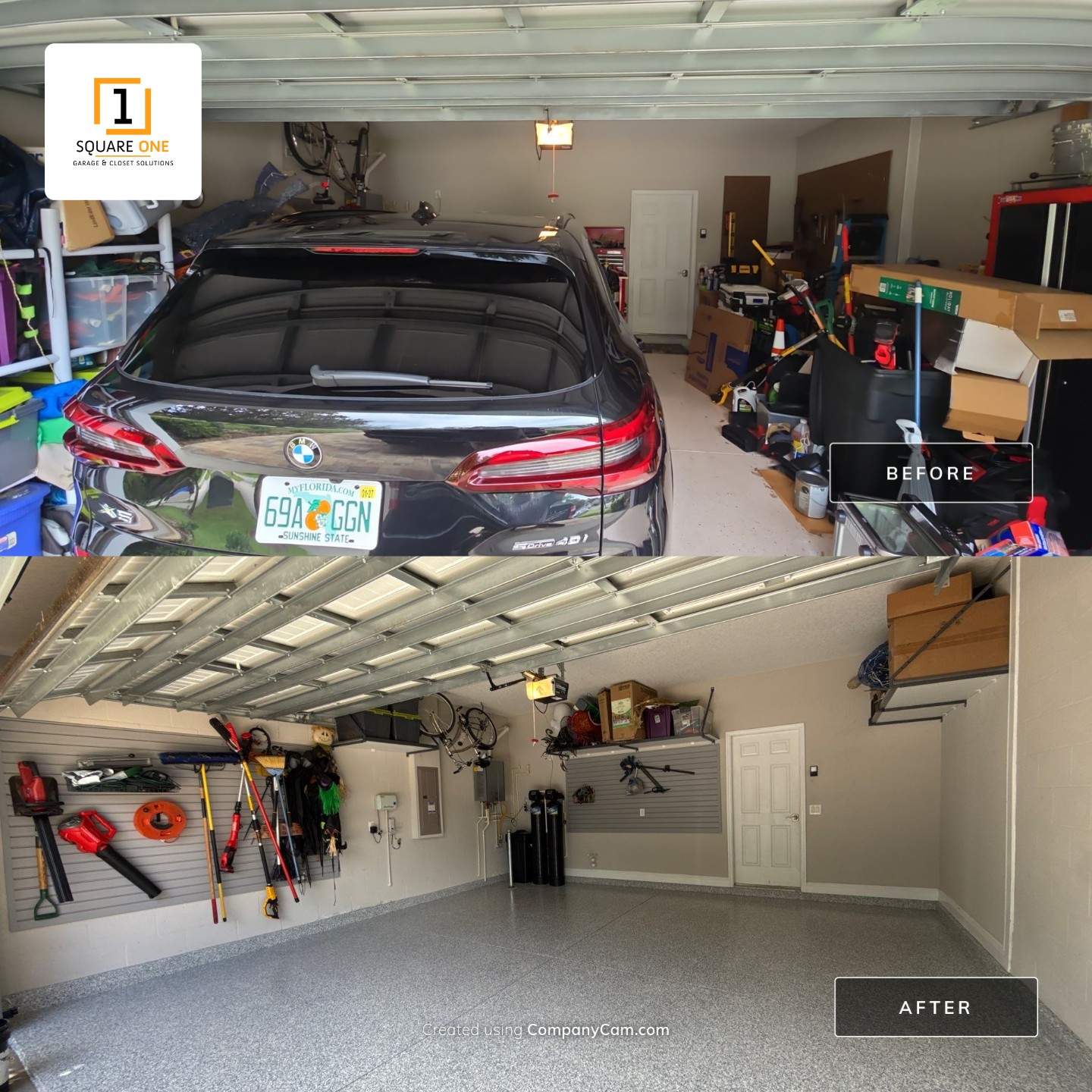 Garage Organization Project in Lithia by Square 1 Garage and Closet Solutions