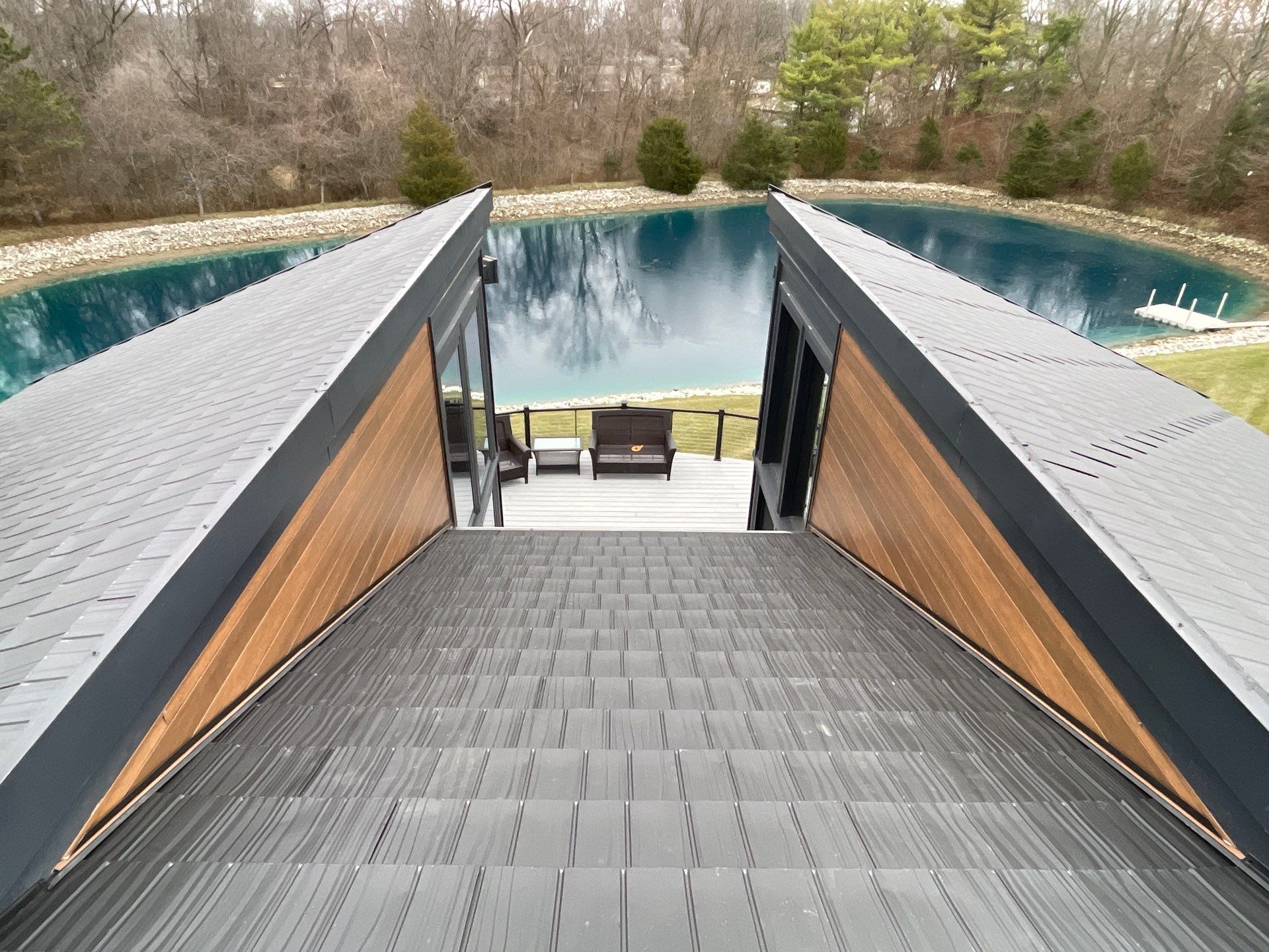 Black Frost Metal Shake Roof & Modern Exterior Renovation – Fort Wayne, IN by 4Ever Metal Roofing