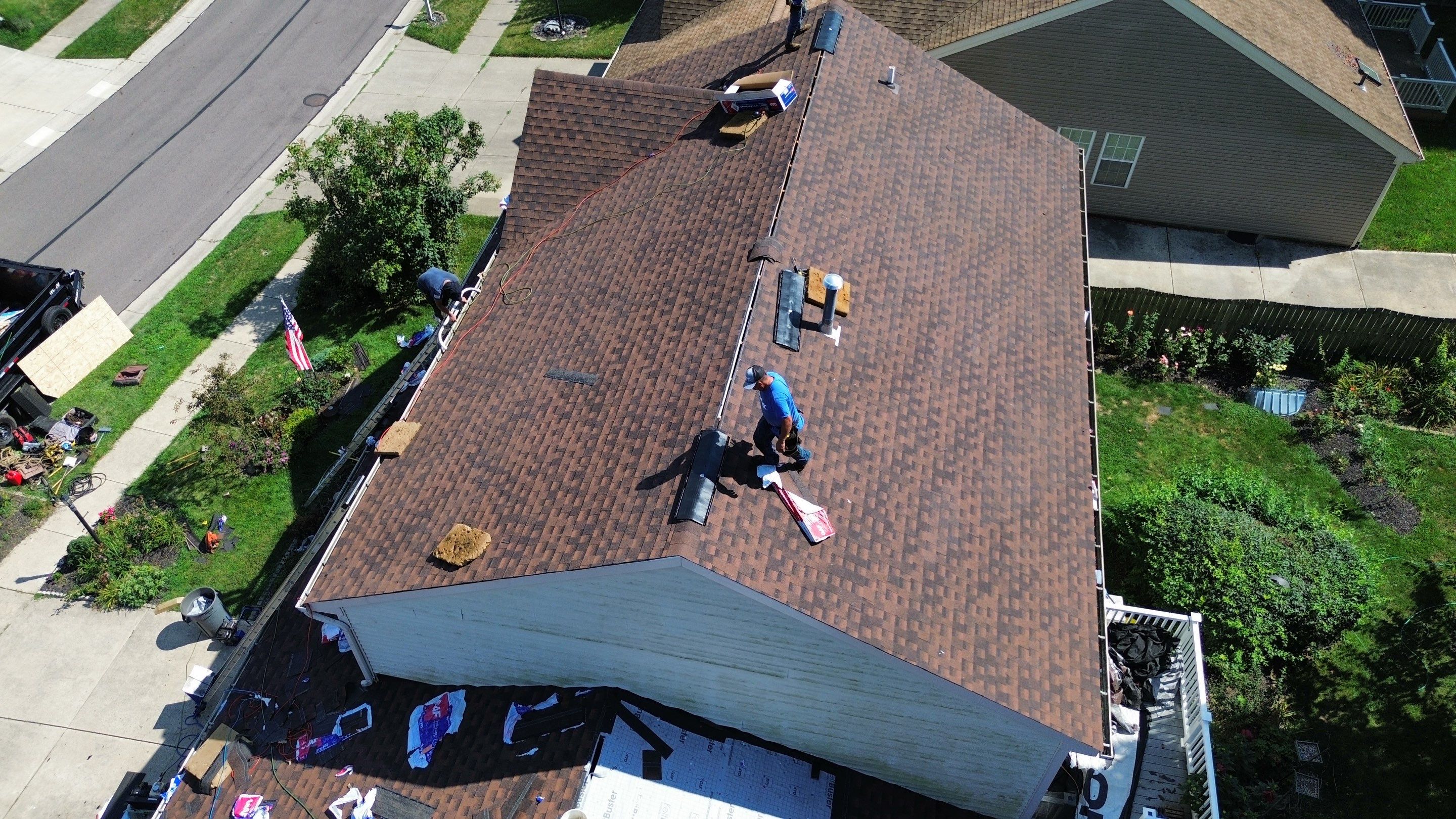 Residential Roofing Installation using Timberline HDZ Shingles - Hickory by RoofX 