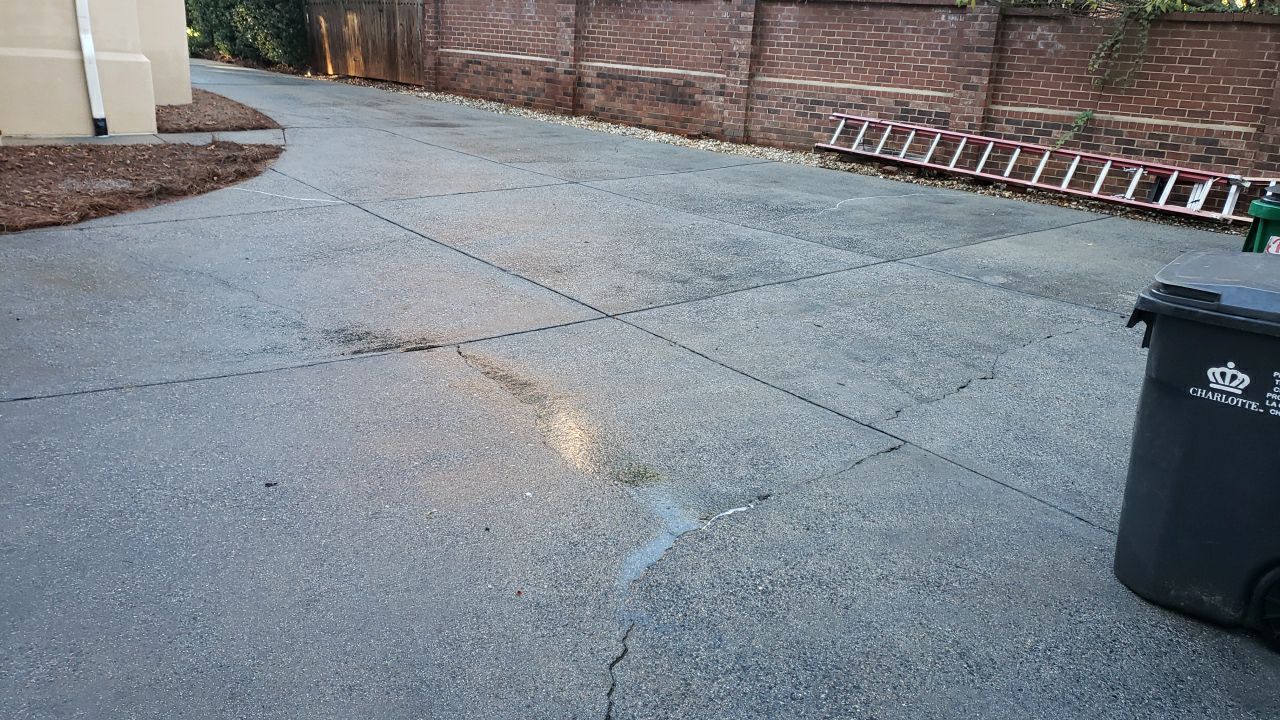 Driveway Clean using cleaner by G&H Home Tech Pros LLC