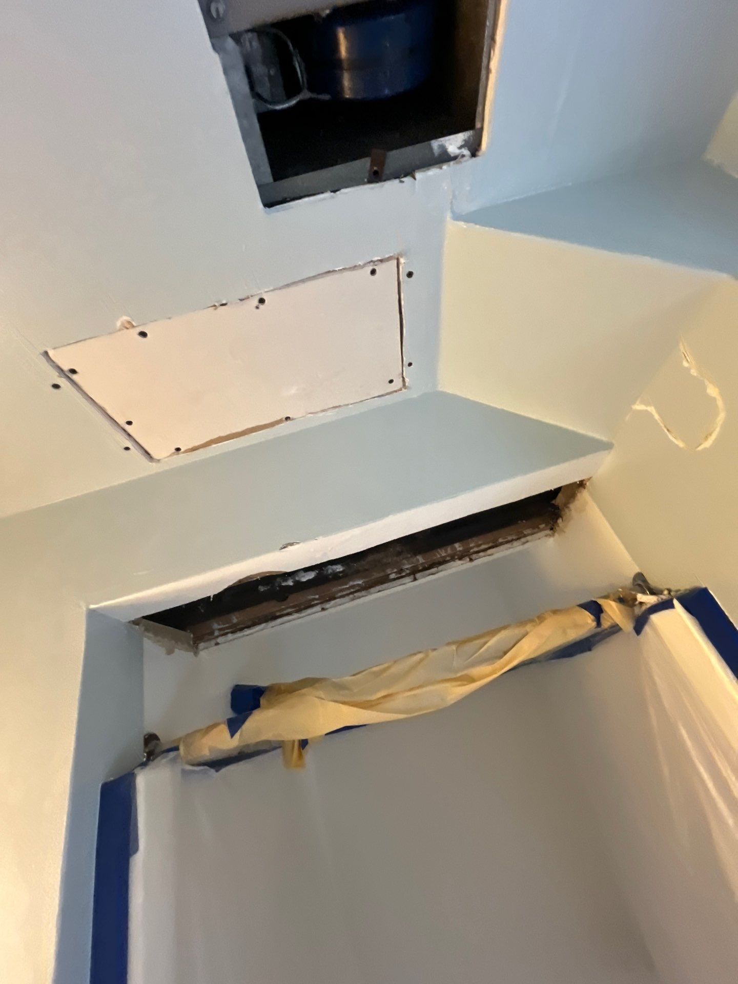 Bathroom-drywall repair and repaint by Herrera’s Bay Area Painting inc.