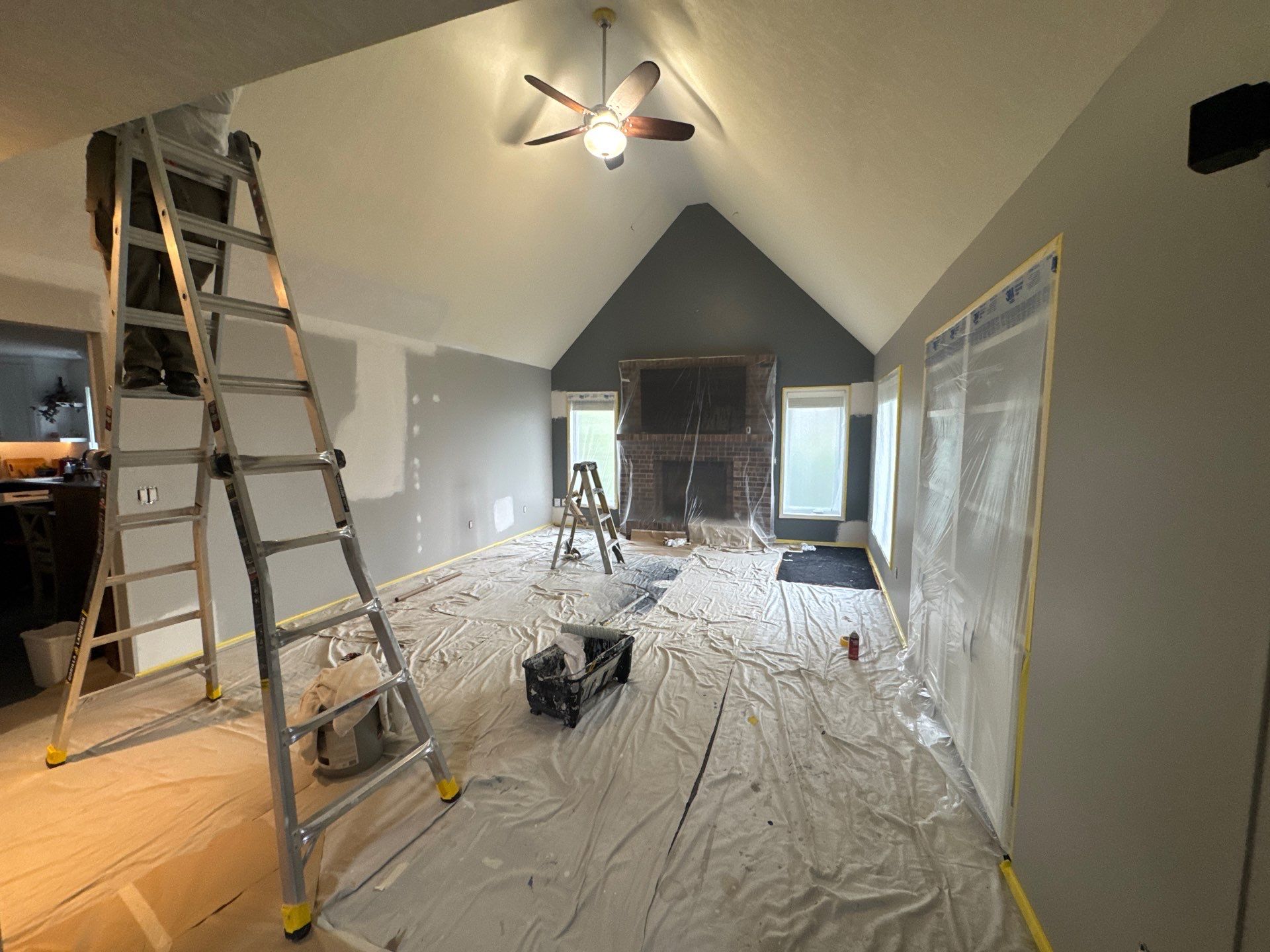 Residential Interior Repaint Walls After Drywall Work Done by Midwest Paint LLC