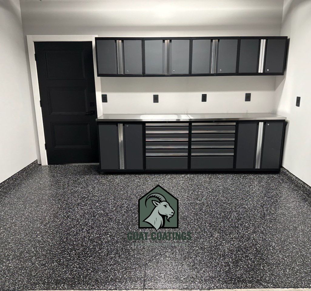 Custom Flake Epoxy Garage Floor in Lincoln