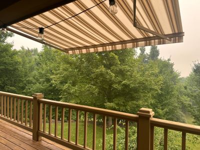 Custom Retractable Awning Installation for Boyne City Deck