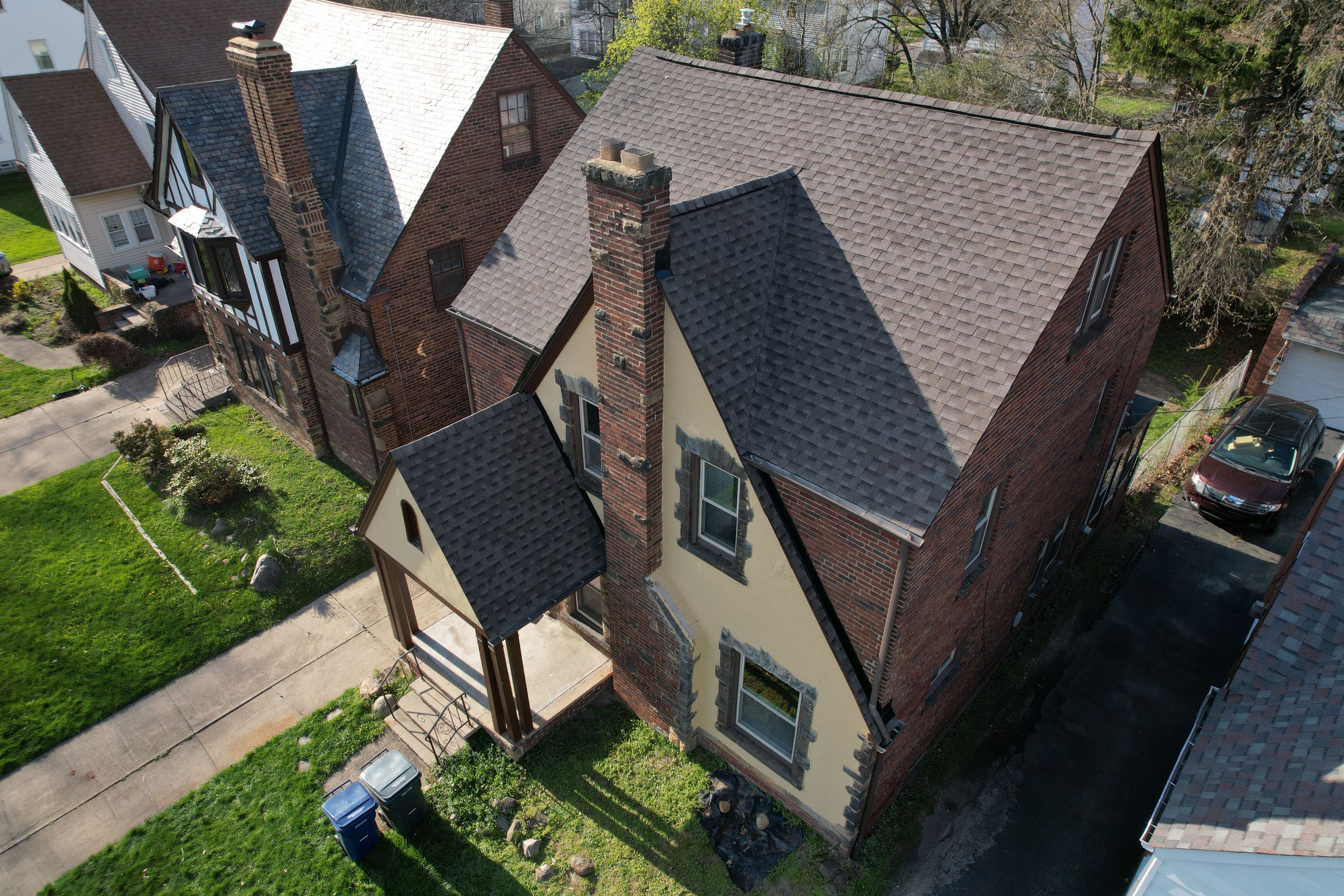 Cleveland Heights Residential Roof Replacement using GAF Timberline HDZ Mission Brown by Atlas Roofing & Restoration