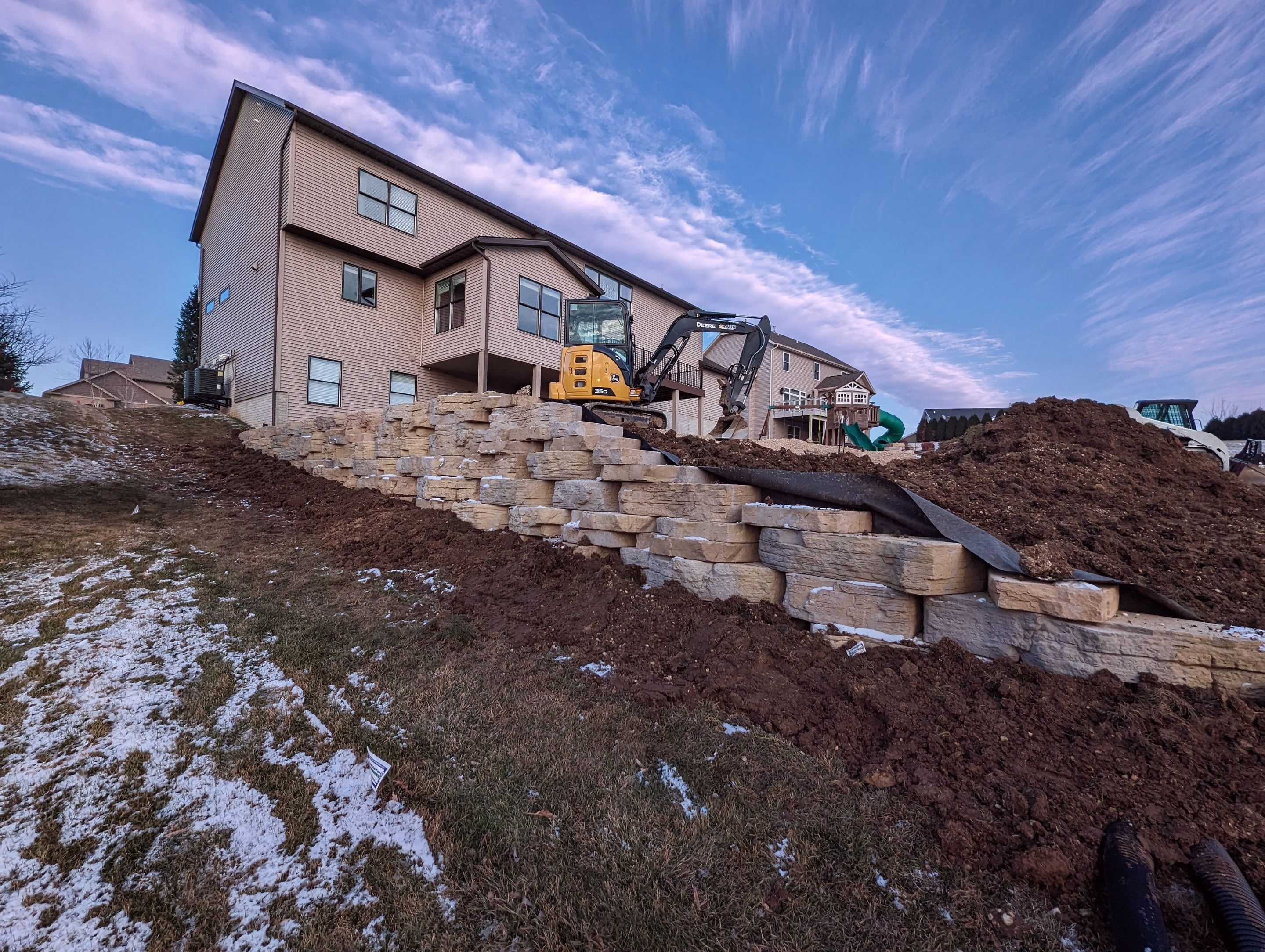 Retaining wall using Rosetta stone by ACE Waterproofing & Basement Solutions