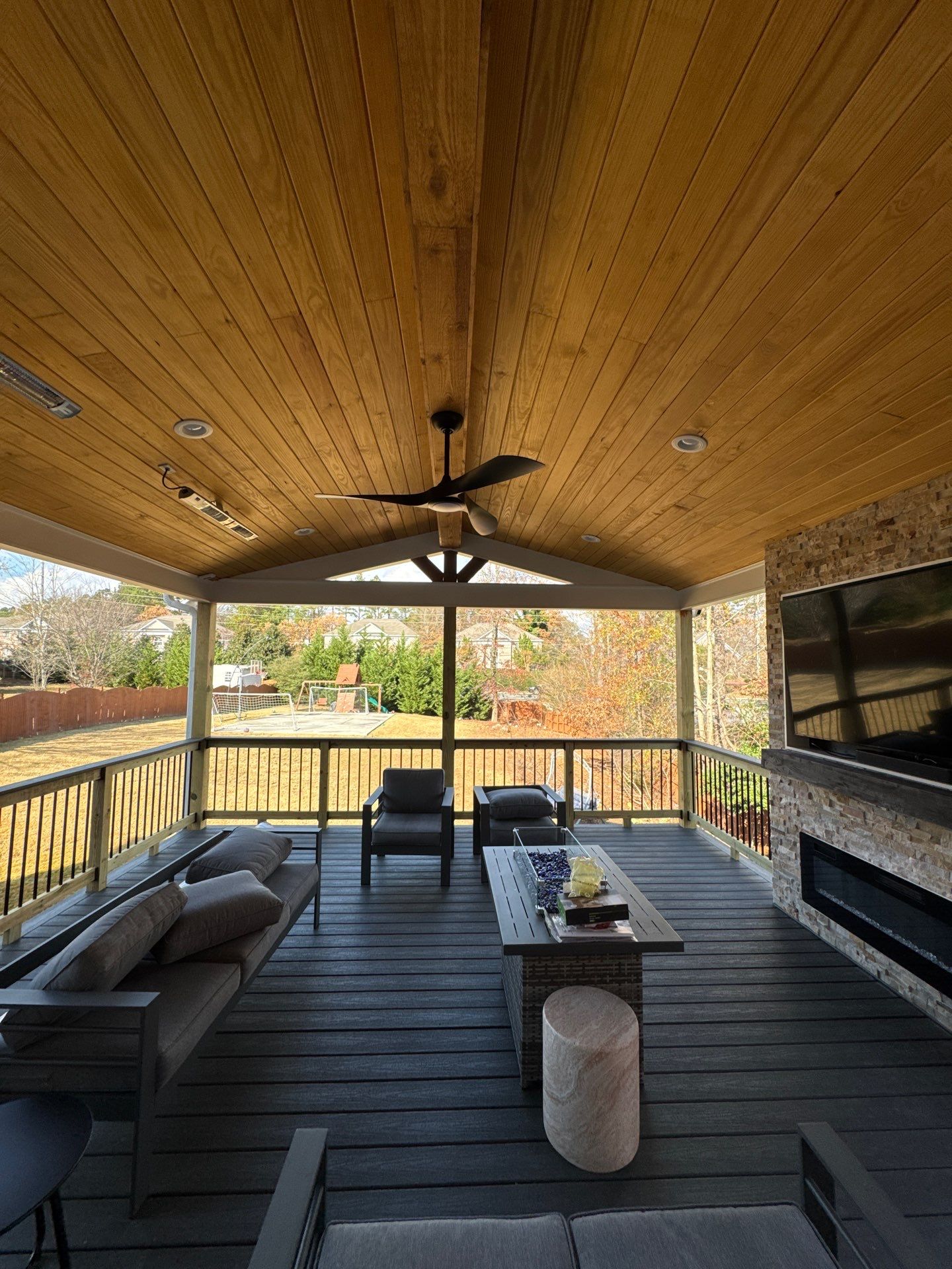 Custom Composite Deck and Covered Gabled Porch in Marietta by Swift Home Renovations