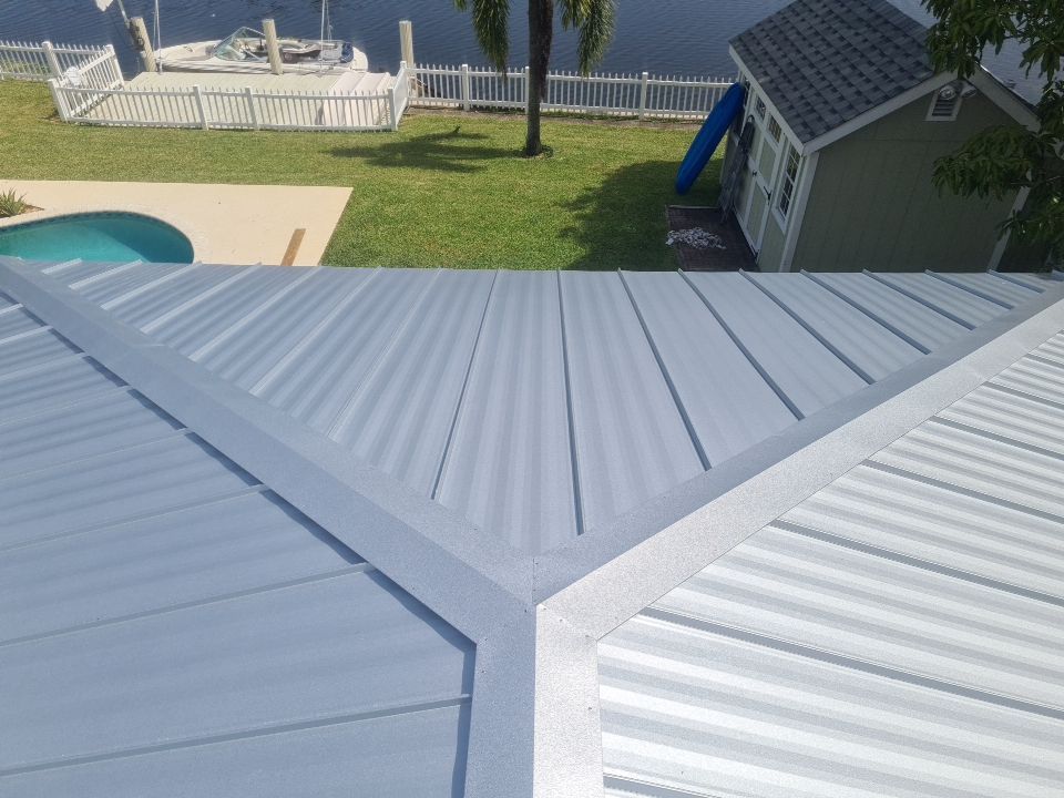 Residential Roofing Installation using 1" Nail strip metal roof by BLUES BROTHERS ROOFING