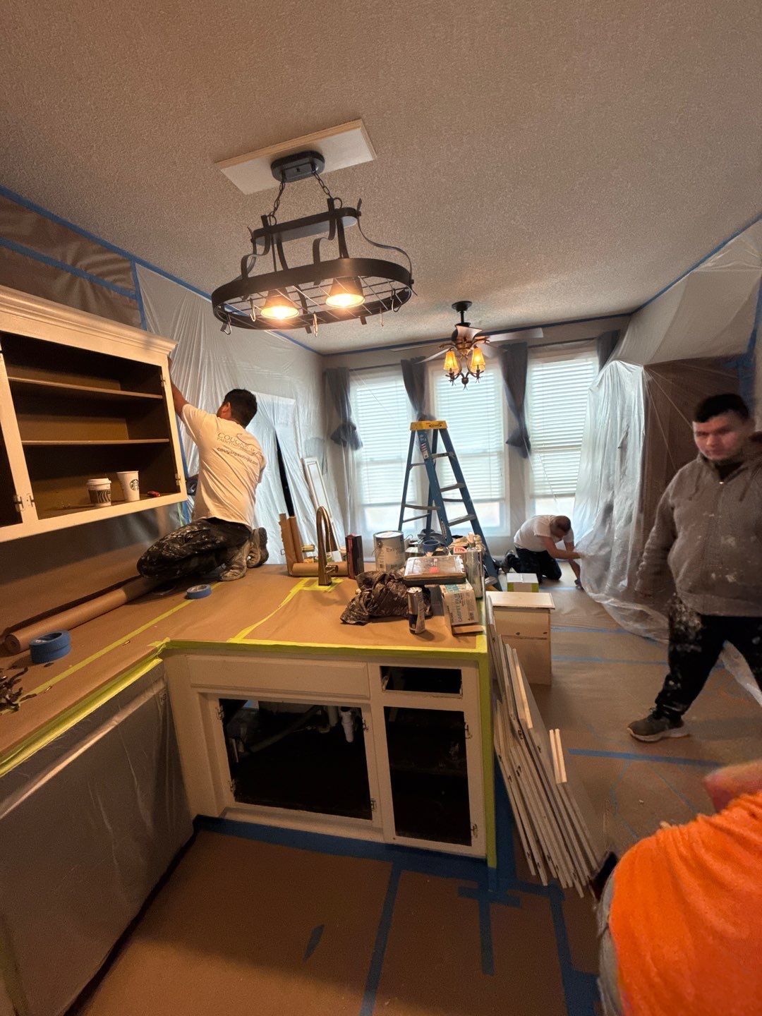 Cabinet Refresh – From Classic White to Modern Gray by Cougar Painting