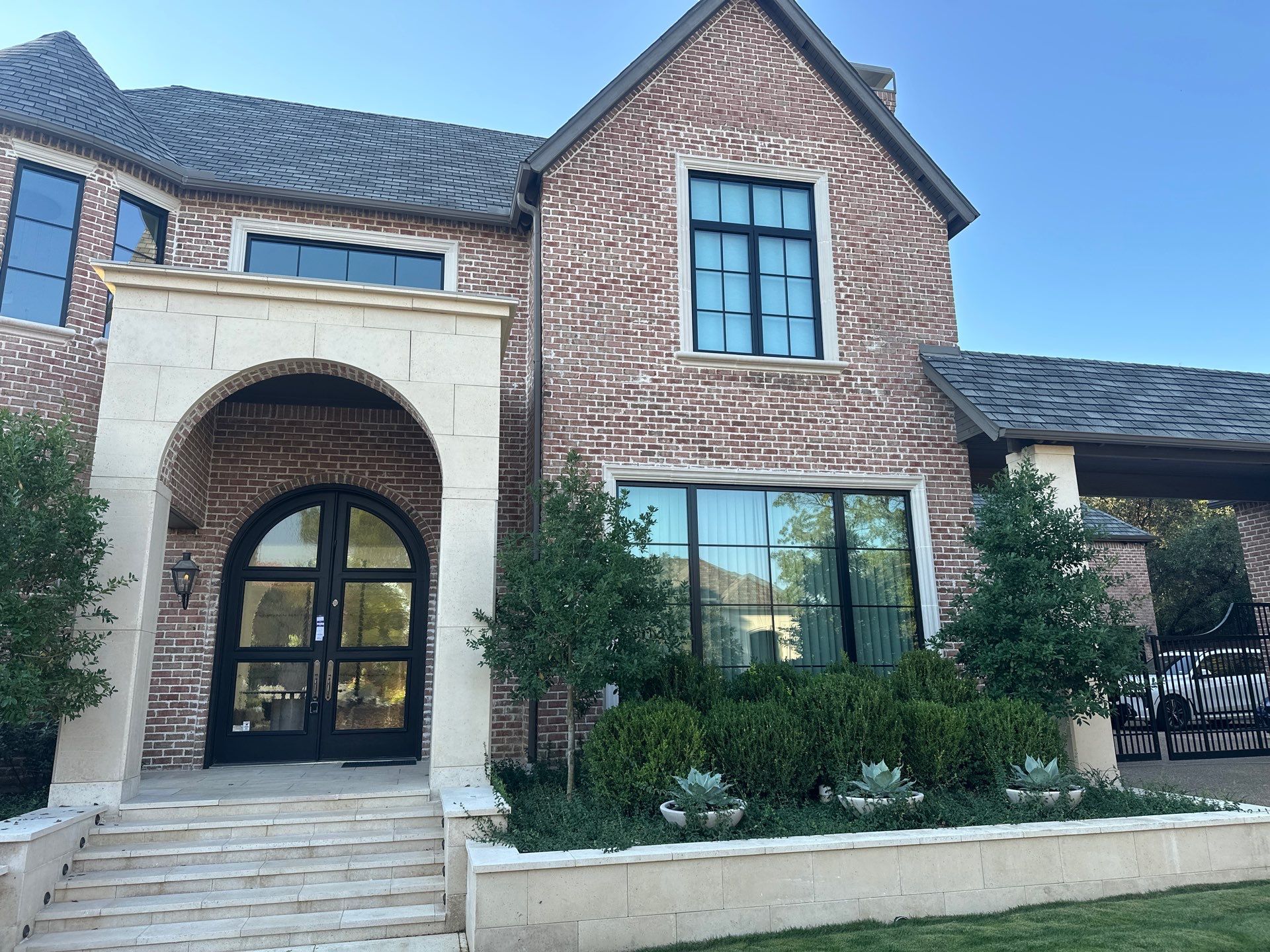 Custom Arched Metal Entry Door Installation in Plano by Solara Custom Living