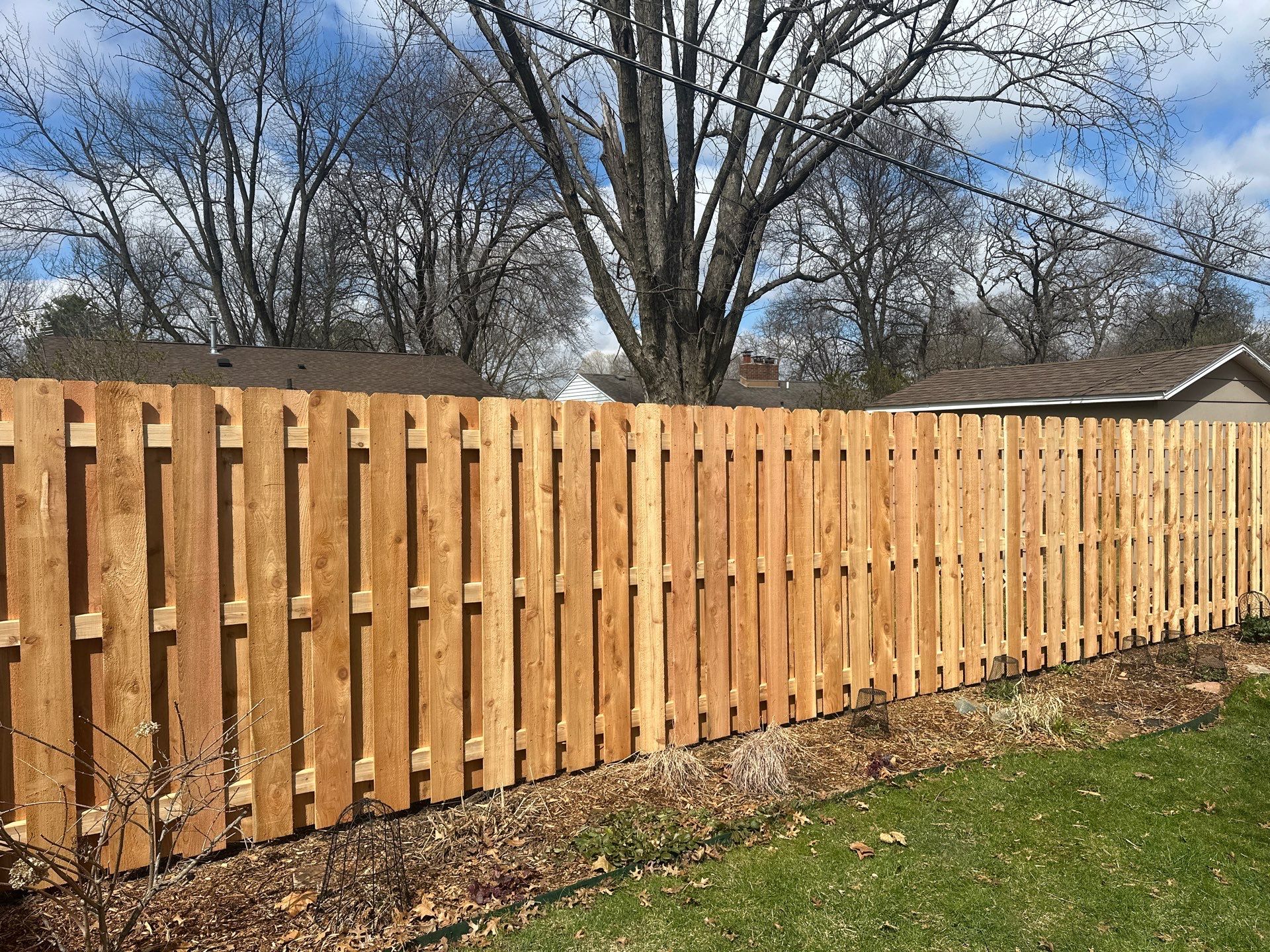 Cedar Privacy Fence Shadowbox Installation in Cedar Falls by Perfect Picket Fence and Stain