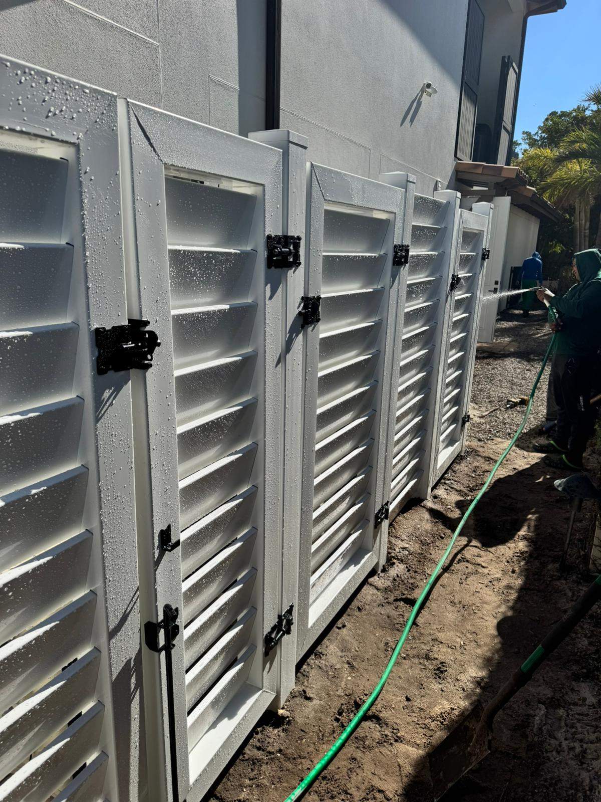 Louvered Vinyl Enclosure in Sarasota by True Fence LLC