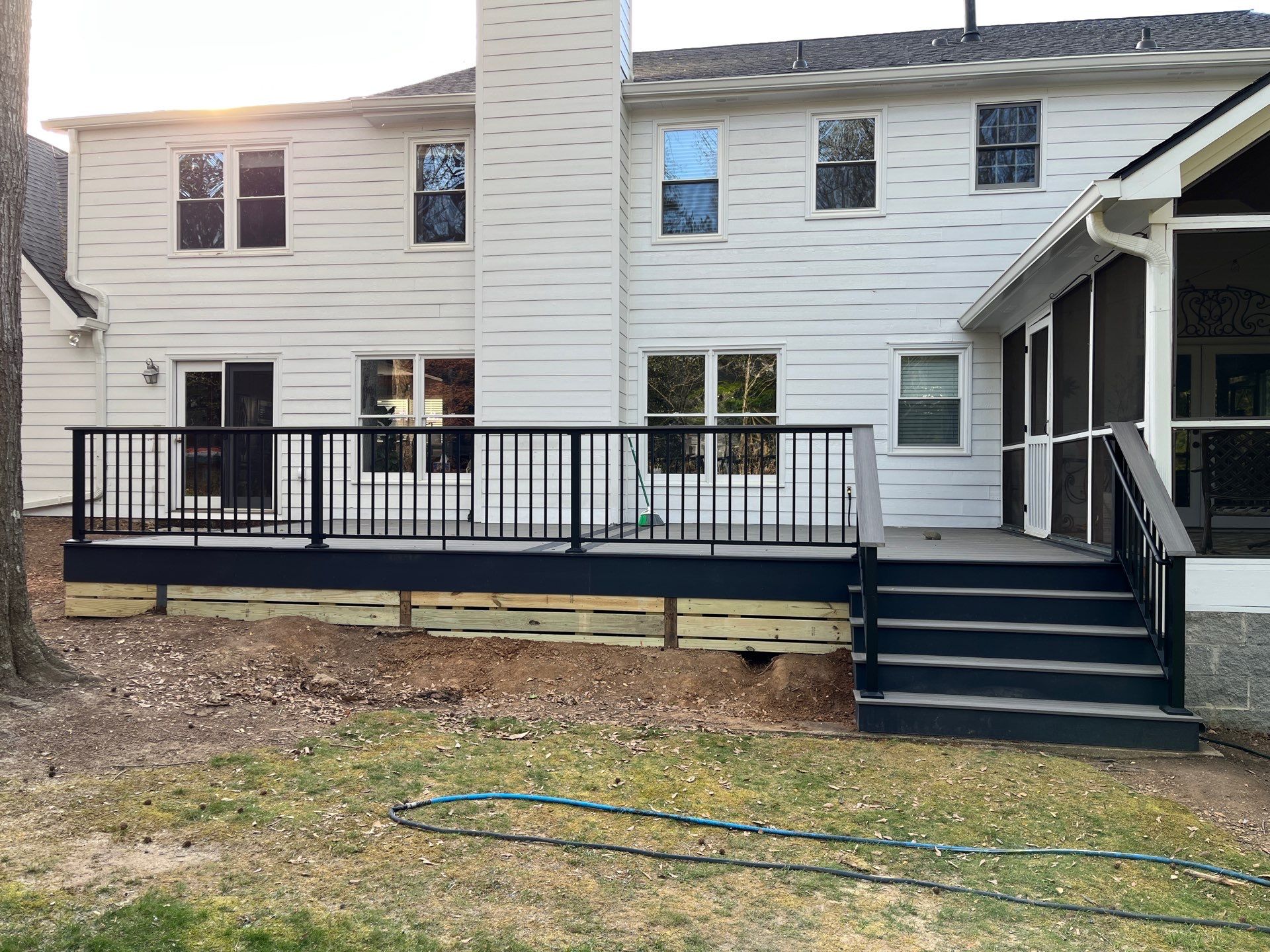 Deck Resurface using Deckorators Voyage Series and ALX Contemporary Cable Railing by Nelson Exteriors 