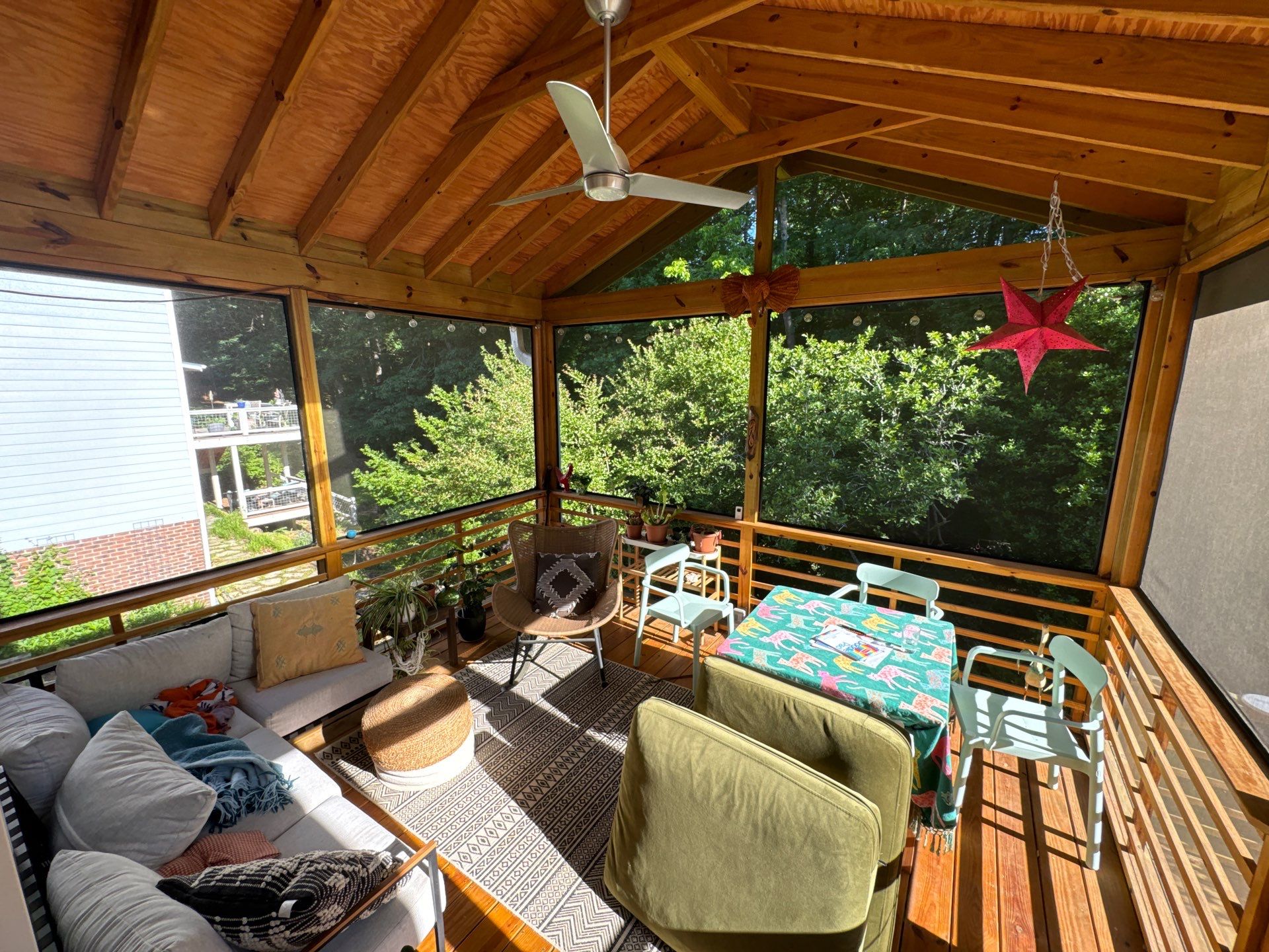 Porch staining by GonzalezPainters & Contractors Inc 