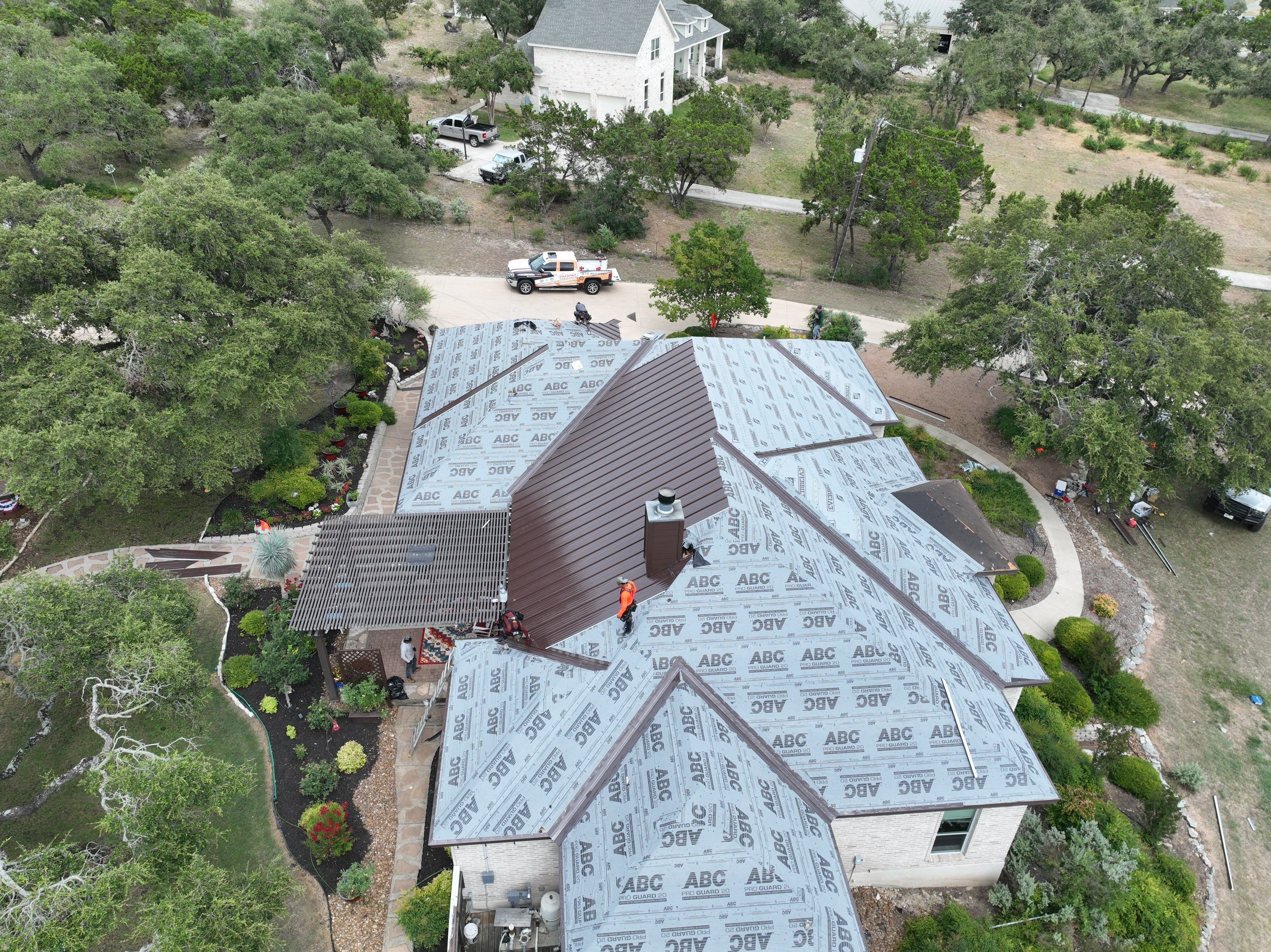 Residential Metal Roof Installation using McElroy Metal by Premier Roofing and Contracting