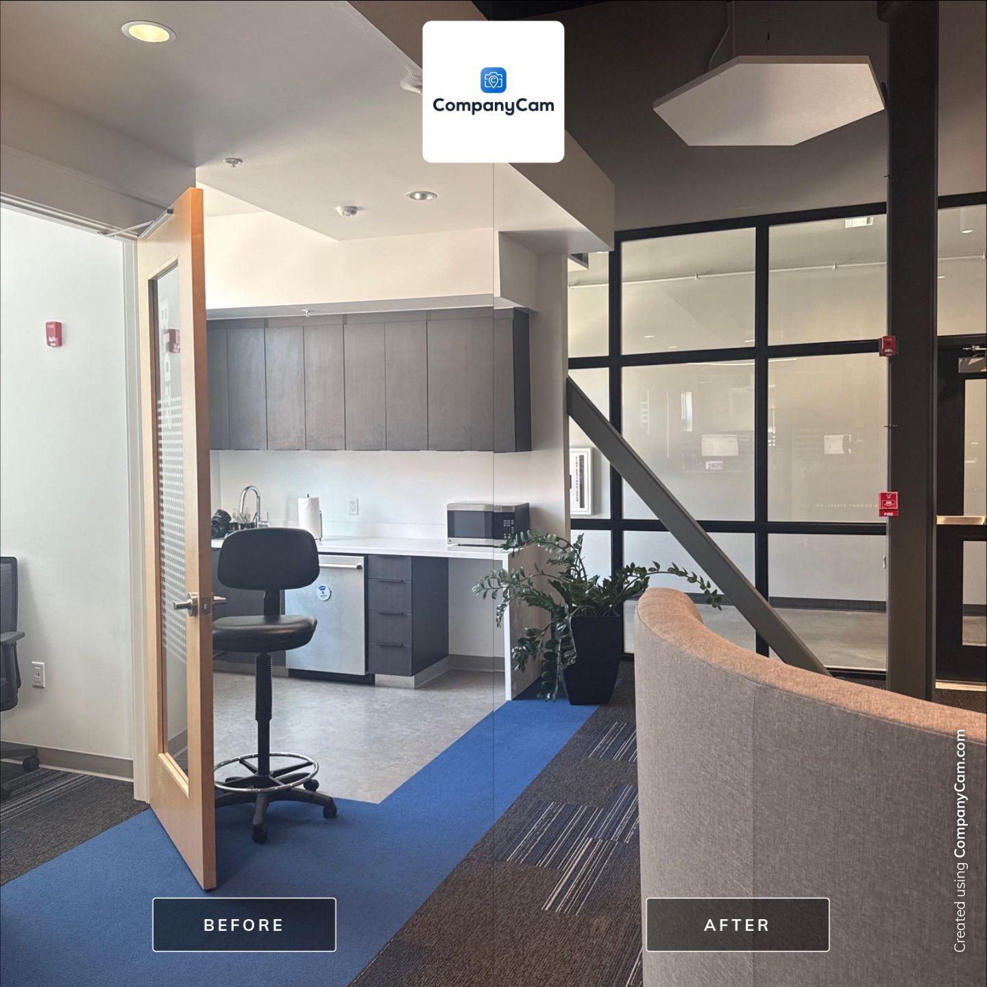 Commercial Office Renovation Featuring Custom Acoustic Ceilings in Lincoln by CompanyCam Sales Demo