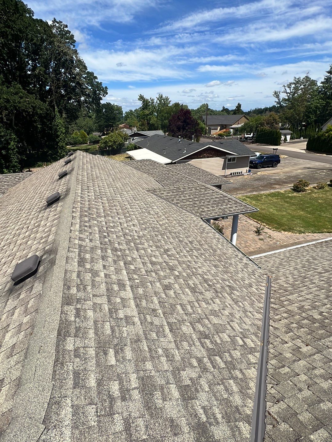 Residential Roofing Installation using IKO Dynasty (Color: Biscayne) by Orezona Building & Roofing Company, Inc.
