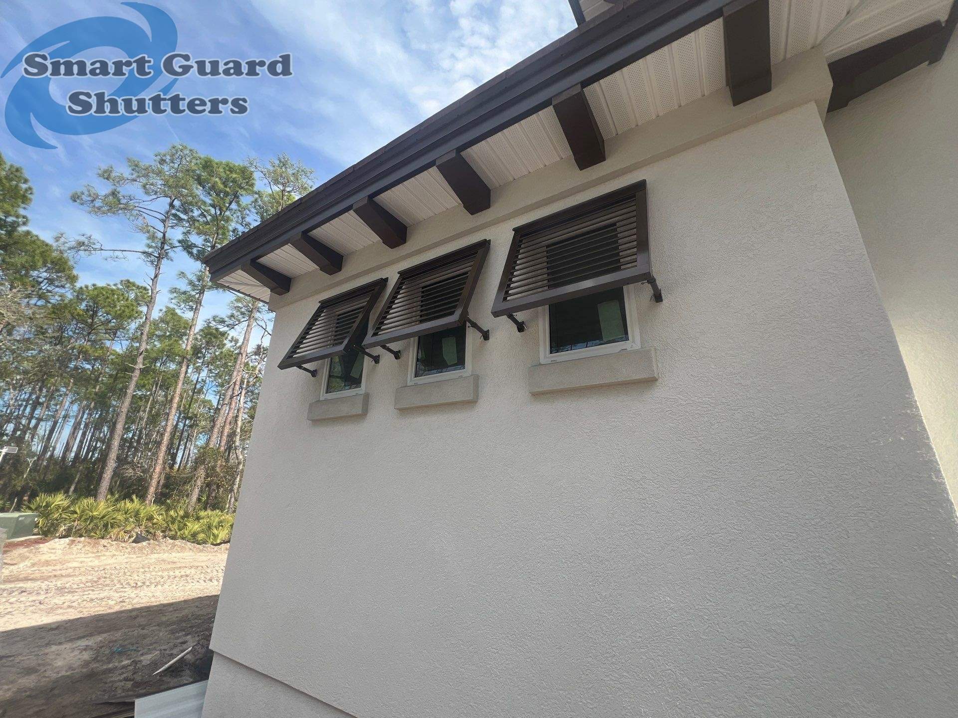 Decorative Bahamas in Sepia Brown by Smart Guard Shutters