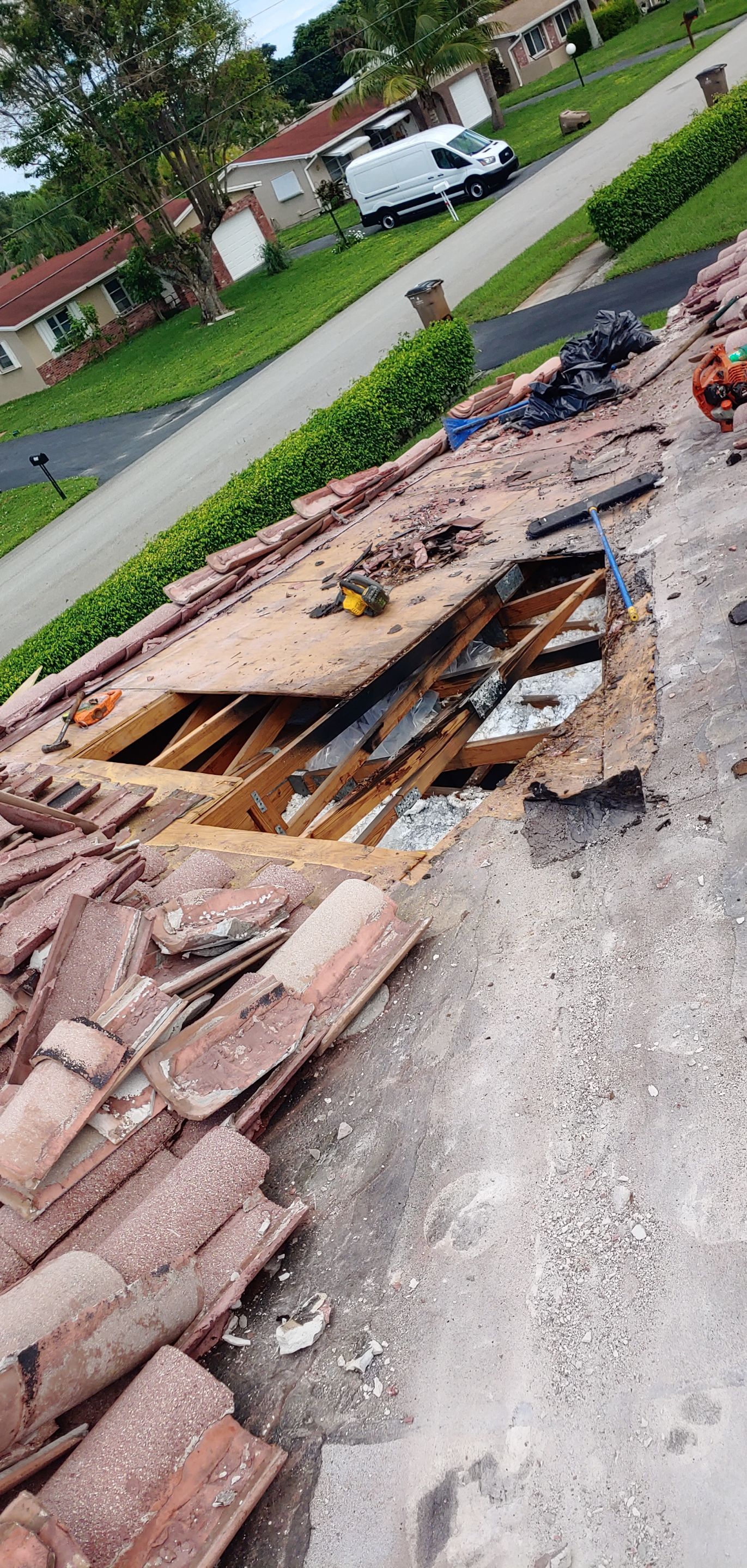 Tile Roof Repair in Pompano Beach with Structural Decking Replacement by Aastro Roofing