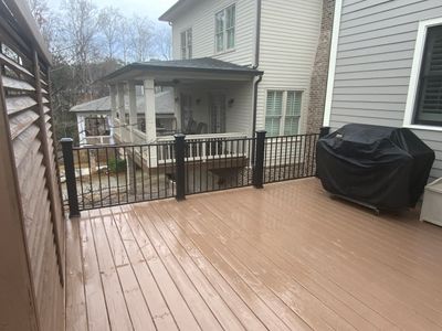Modern Black Metal Railing and Composite Deck Upgrade in Norcross