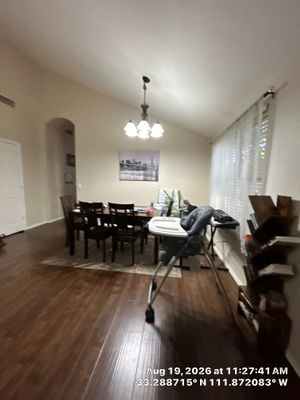 Dark Wood Laminate Flooring Installation for Chandler Dining Room