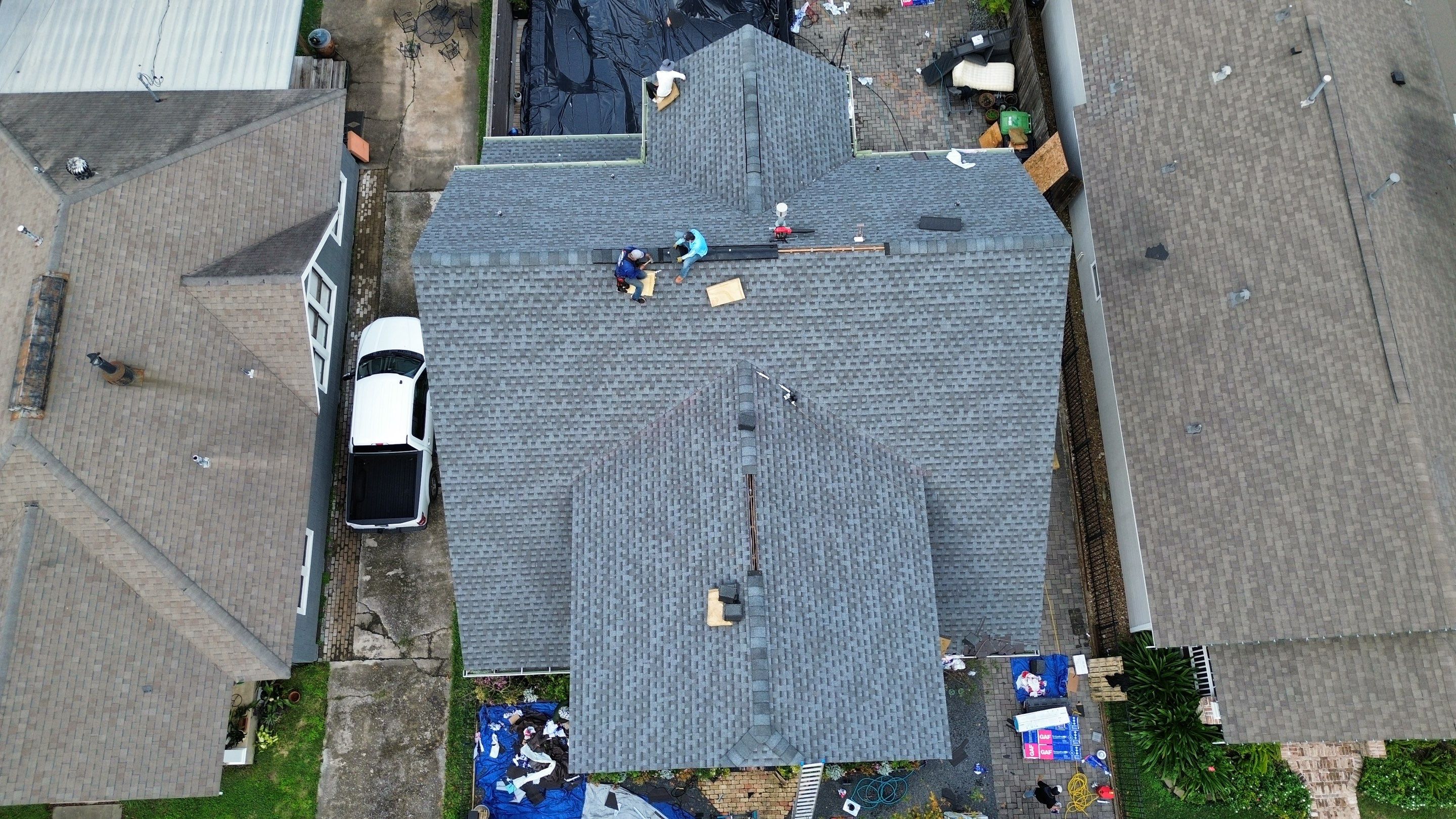 Houston Residential Roof Replacement Featuring GAF HDZ Shingles in Pewter Gray by Houston Roofing & Construction