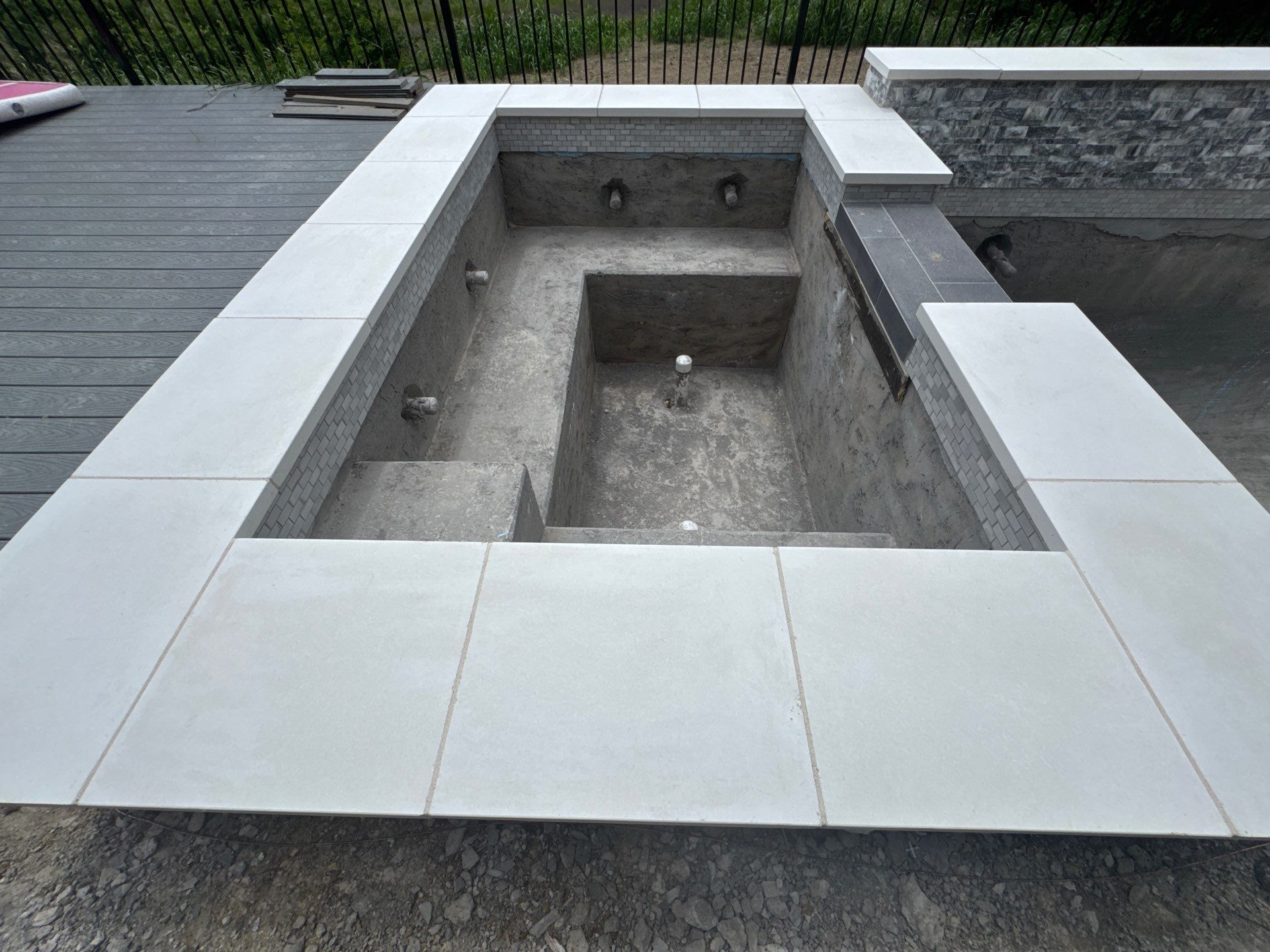 Modern Geometric Plunge Pool with Tanning Ledge by Pinnacle Pools and Spas - DFW