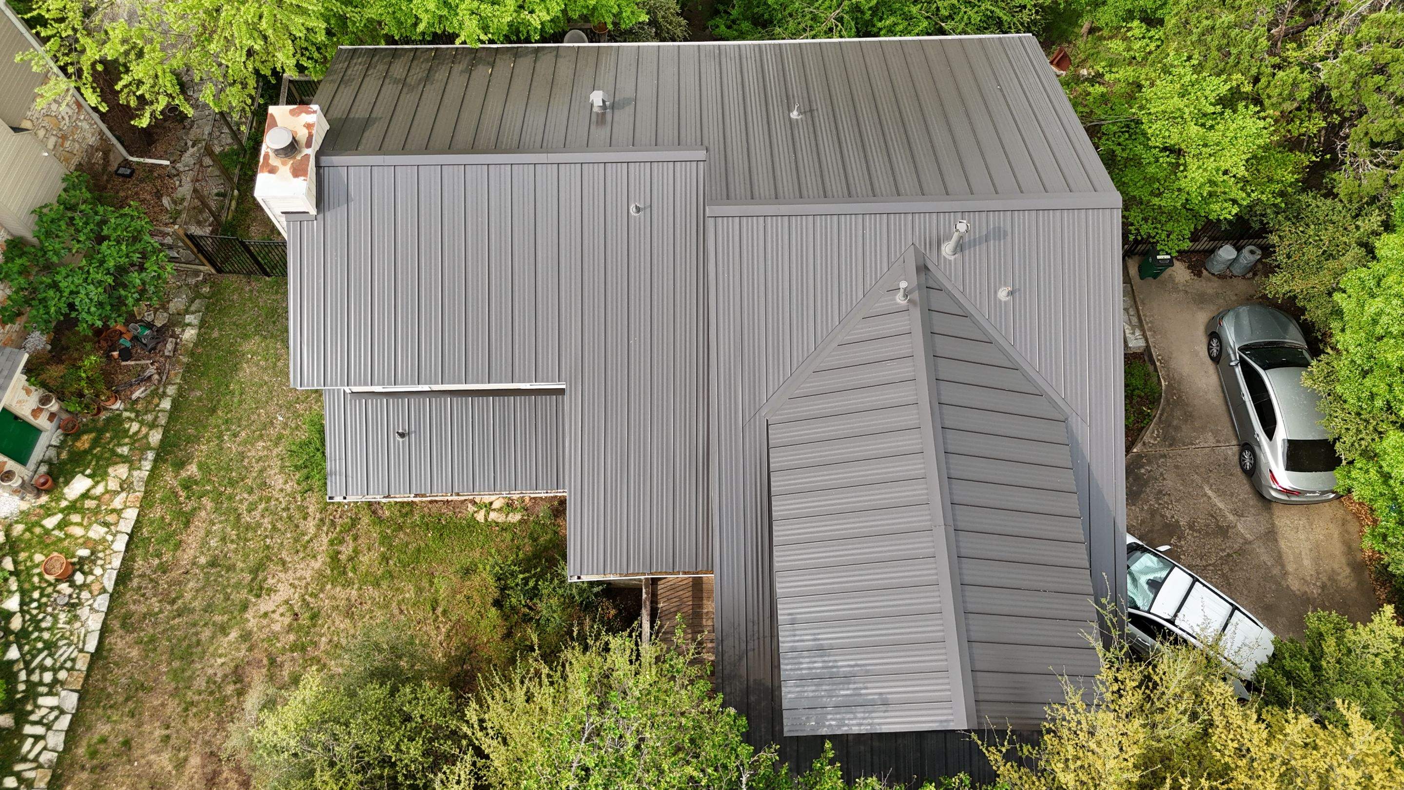 Dark Bronze - L&A Standing Seam with Striations by RoofsOnly.com